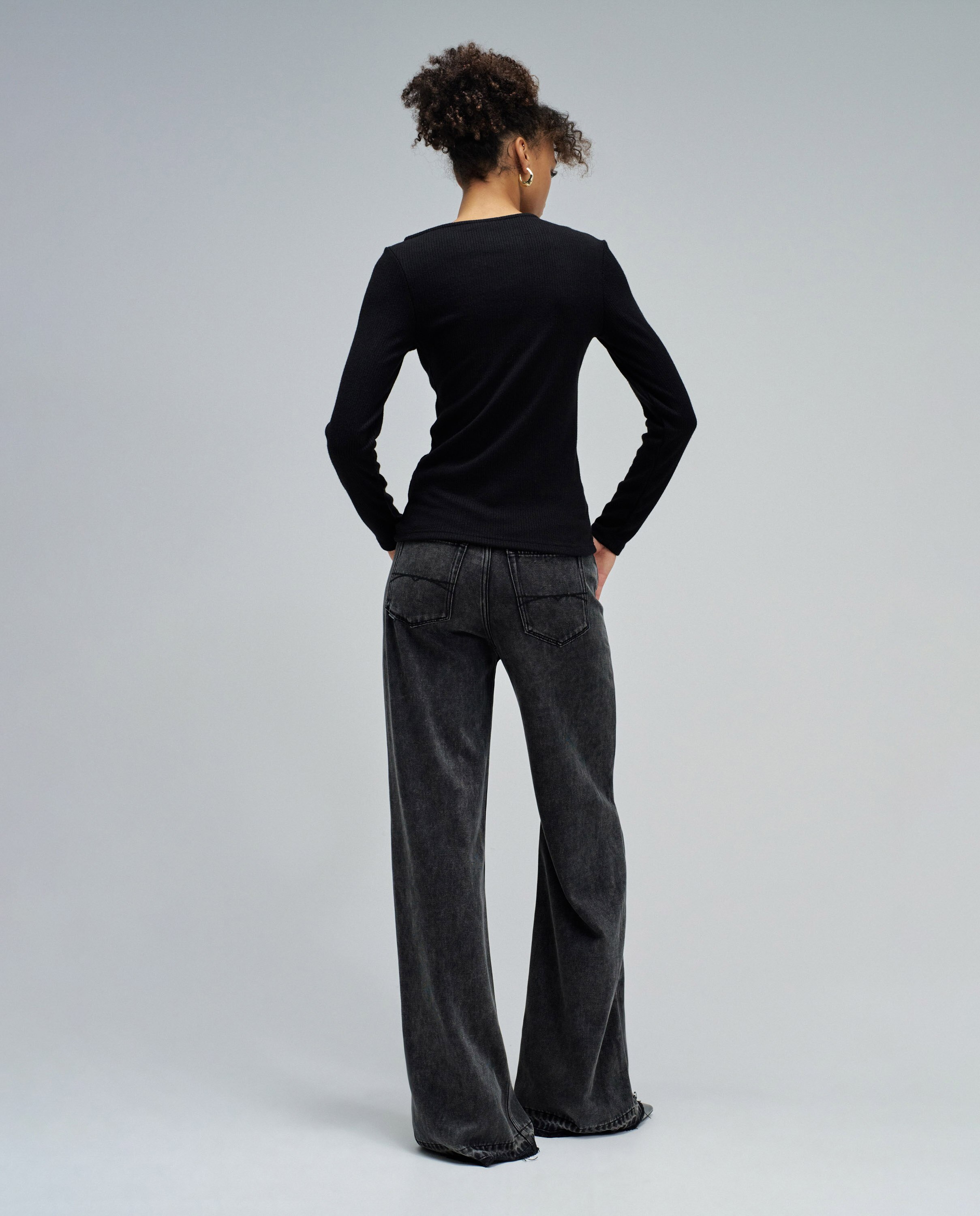 Jersey de mujer de punto acanalado - Salsa Jeans - Negro Negro-3