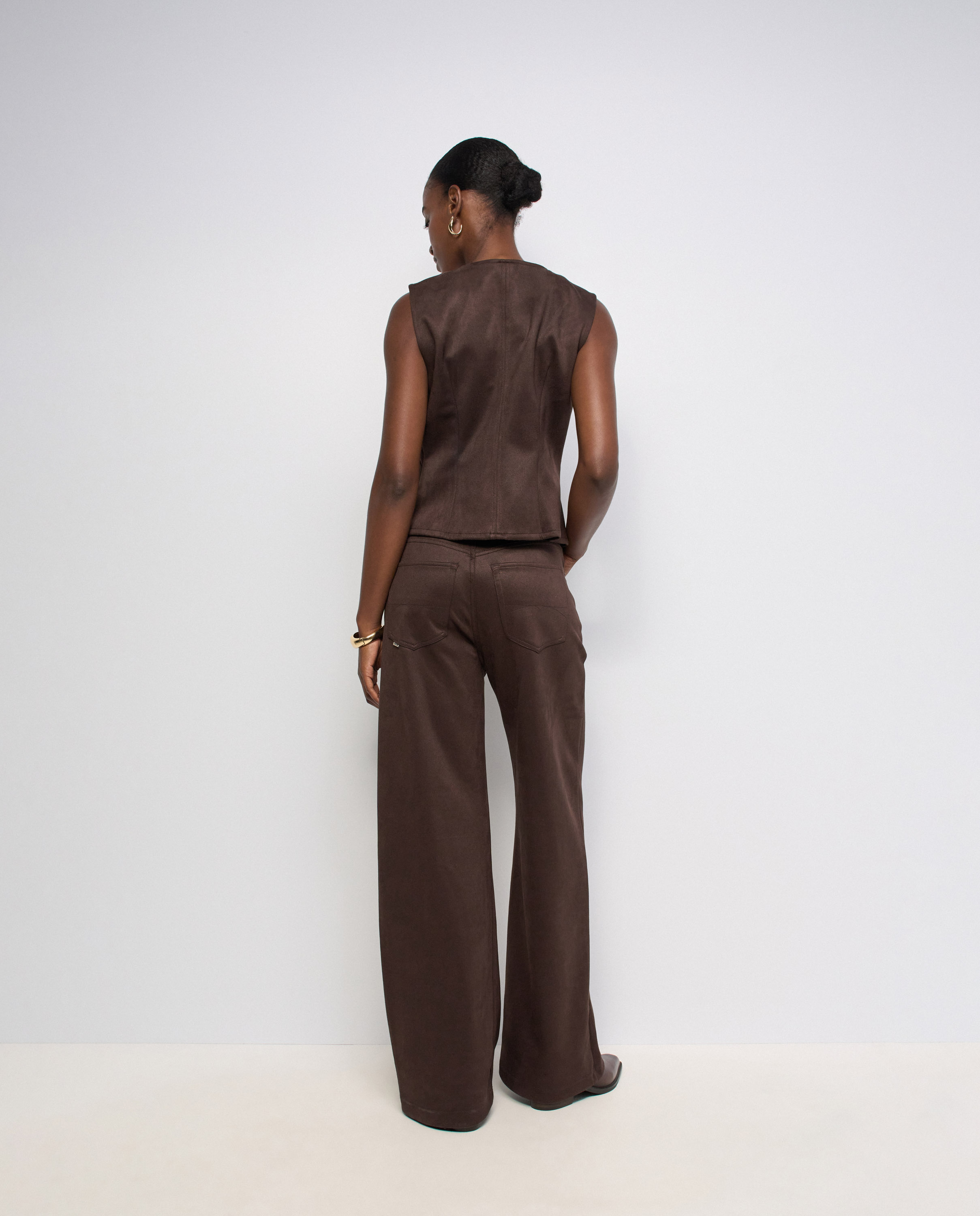 Vaqueros wide leg efecto ante de mujer - Salsa Jeans - Marrón Marrón-3