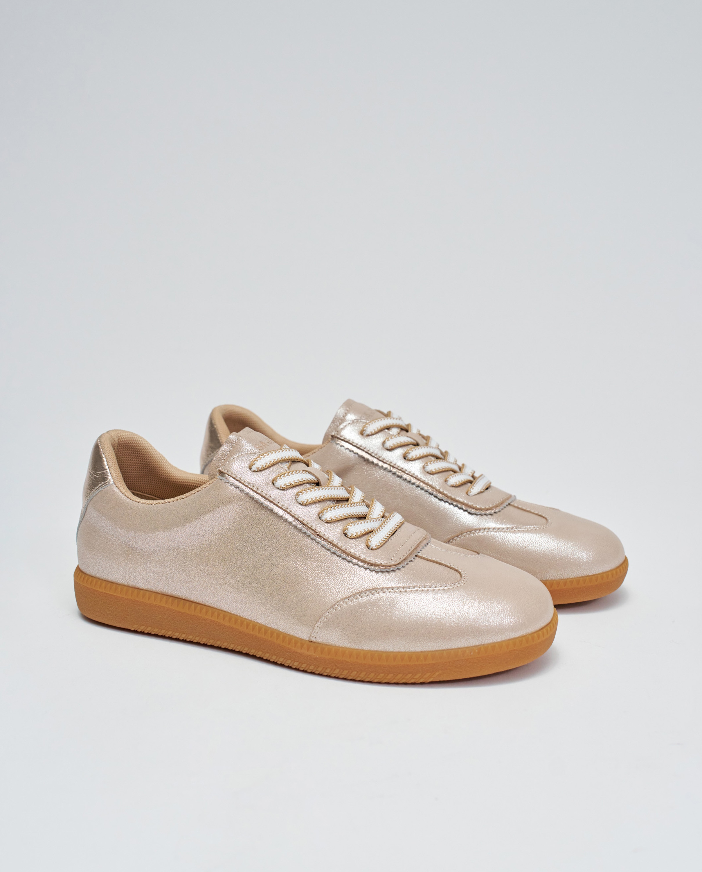 Zapatillas en piel de mujer Oro Salsa Jeans Oro-3