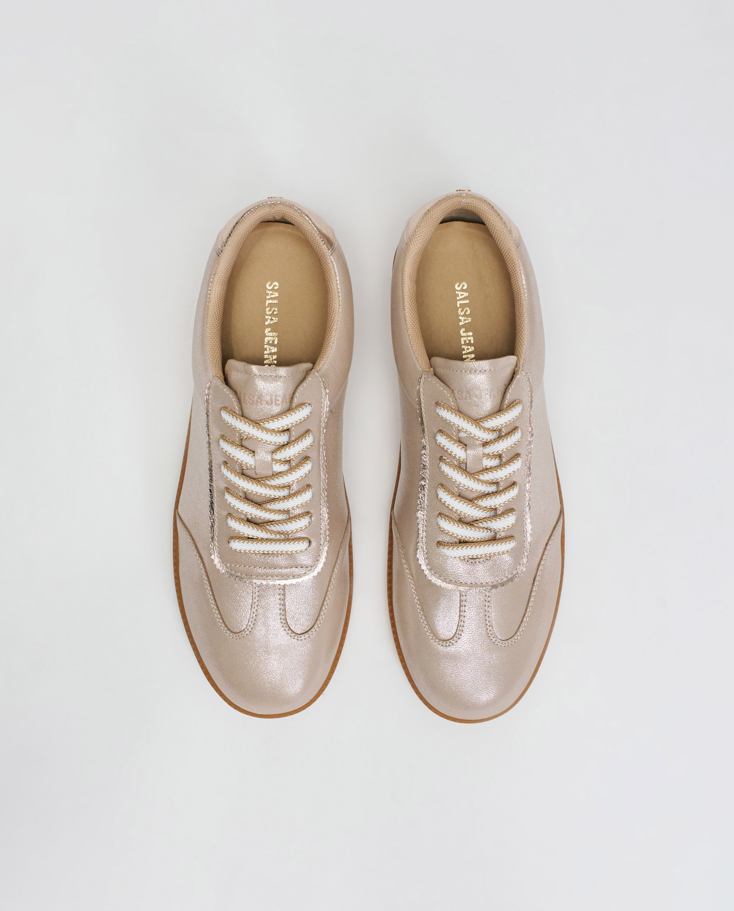 Zapatillas en piel de mujer Oro Salsa Jeans Oro-2