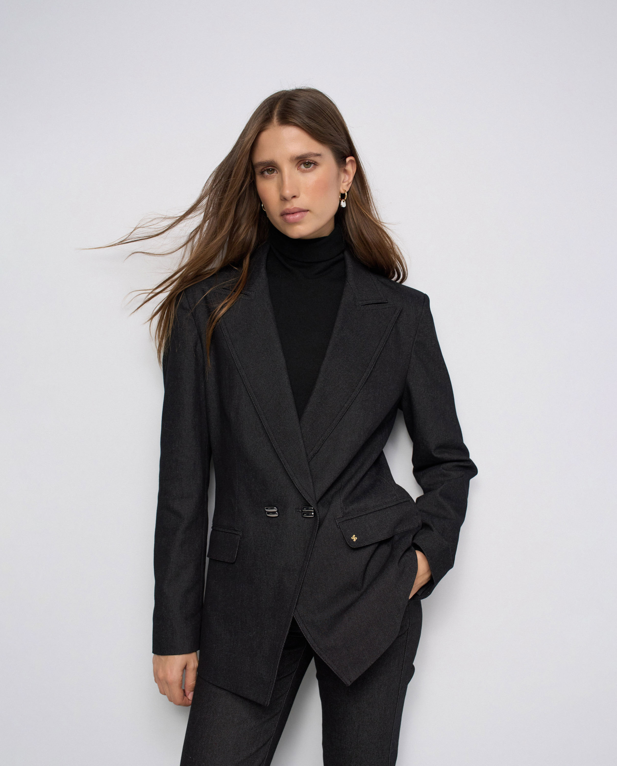 Blazer de denim de mujer - Salsa Jeans - Negro Negro-1