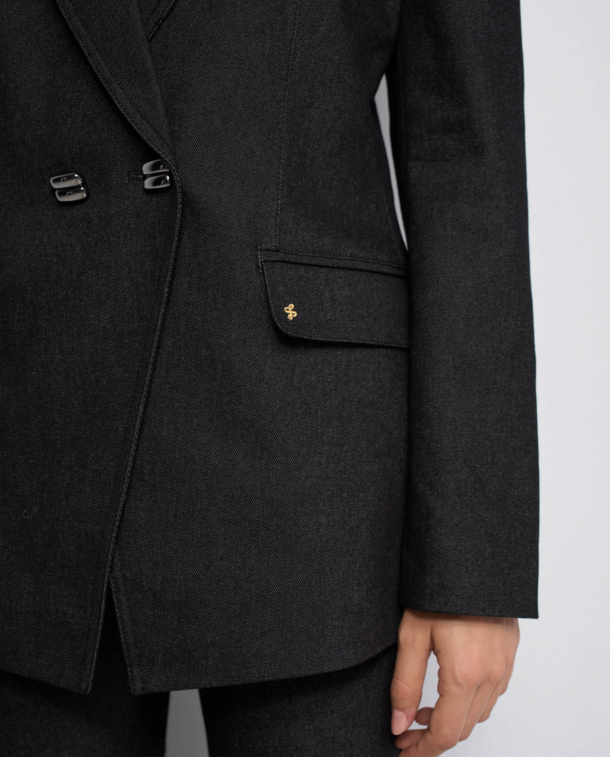 Blazer de denim de mujer - Salsa Jeans - Negro Negro-4