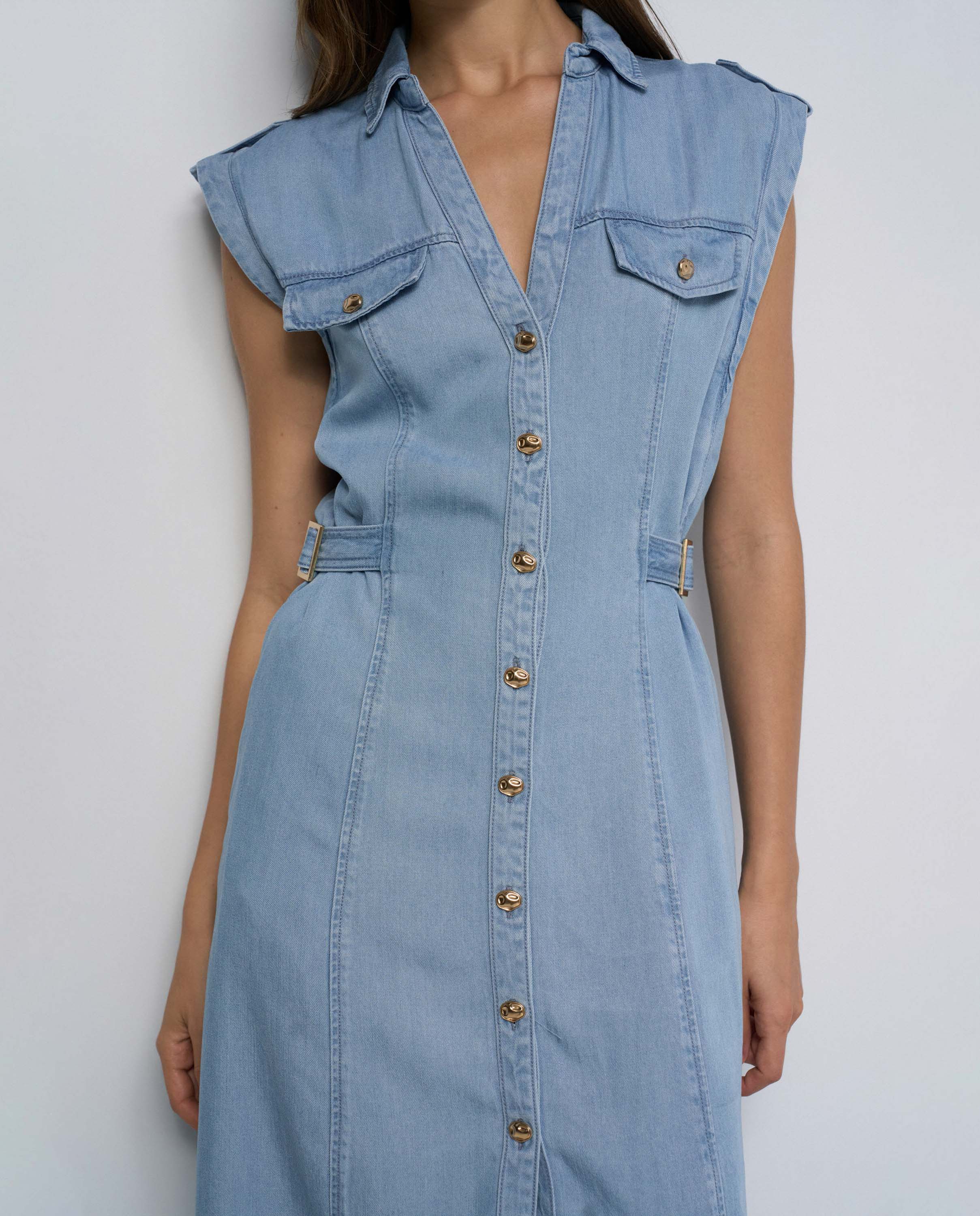 Vestido en lightdenim de mujer - Salsa Jeans - Azul Azul-4