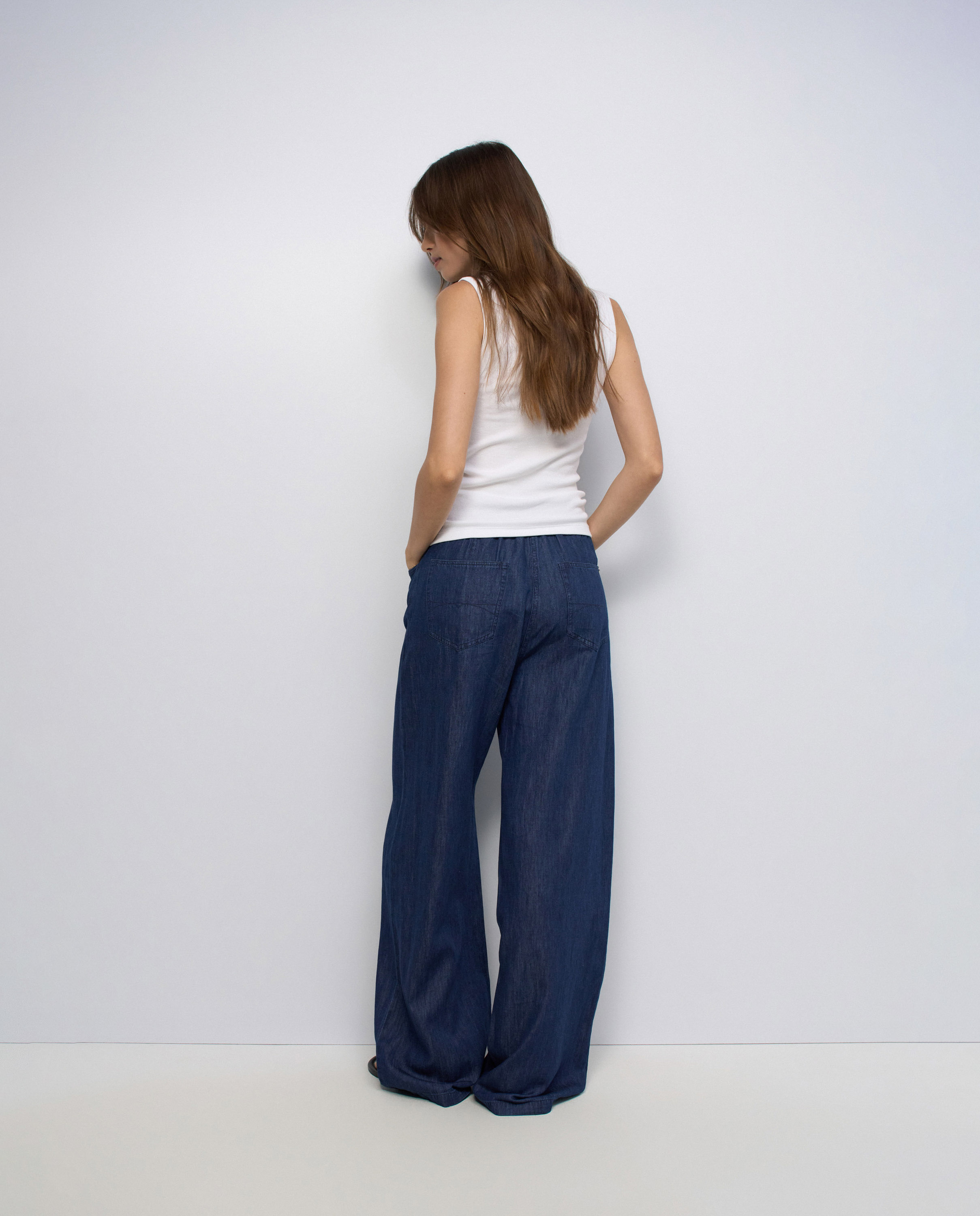 Pantalones jogger en lightdenim wide leg de mujer - Salsa Jeans - Azul Azul-3
