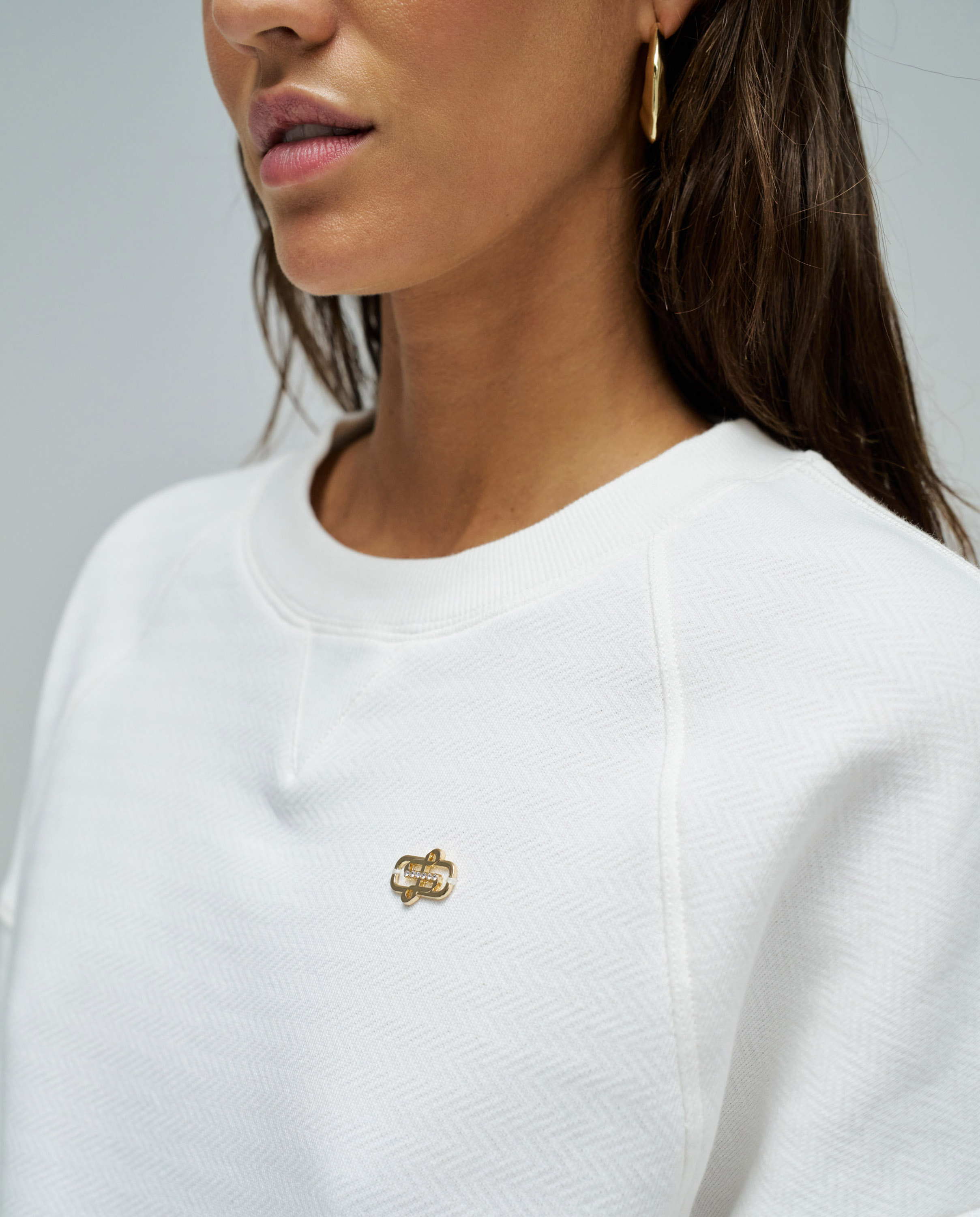 Sudadera texturada regular fit de mujer - Salsa Jeans - Blanco Blanco-4