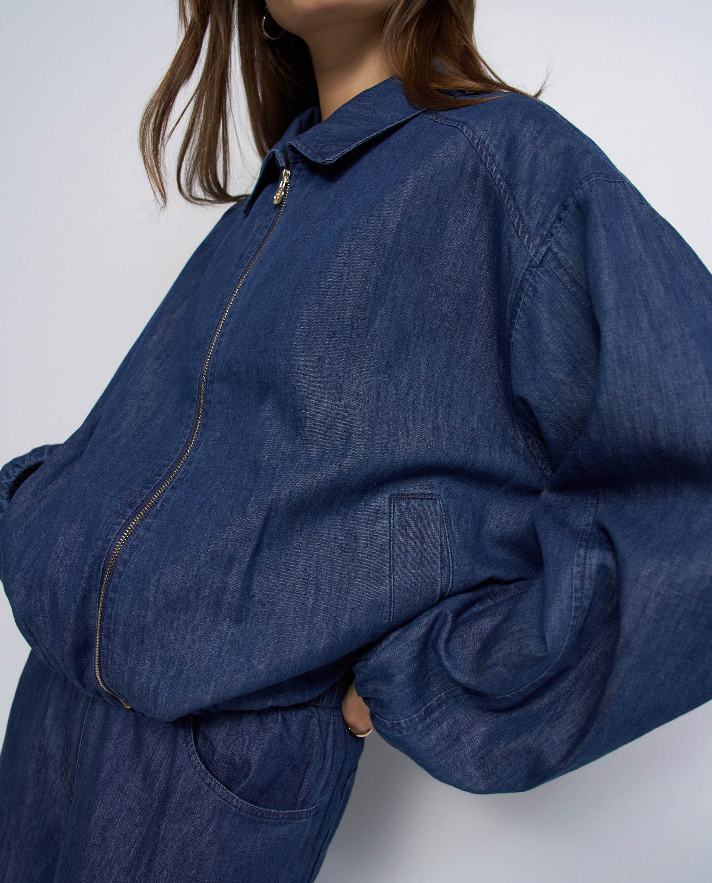 Cazadora bomber de denim de mujer - Salsa Jeans - Azul Azul-4