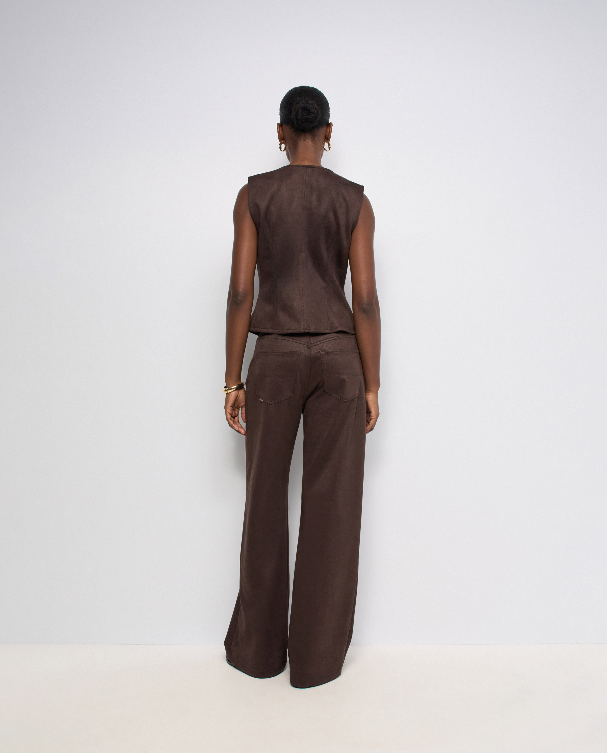 Chaleco efecto ante de mujer - Salsa Jeans - Marrón Marrón-3