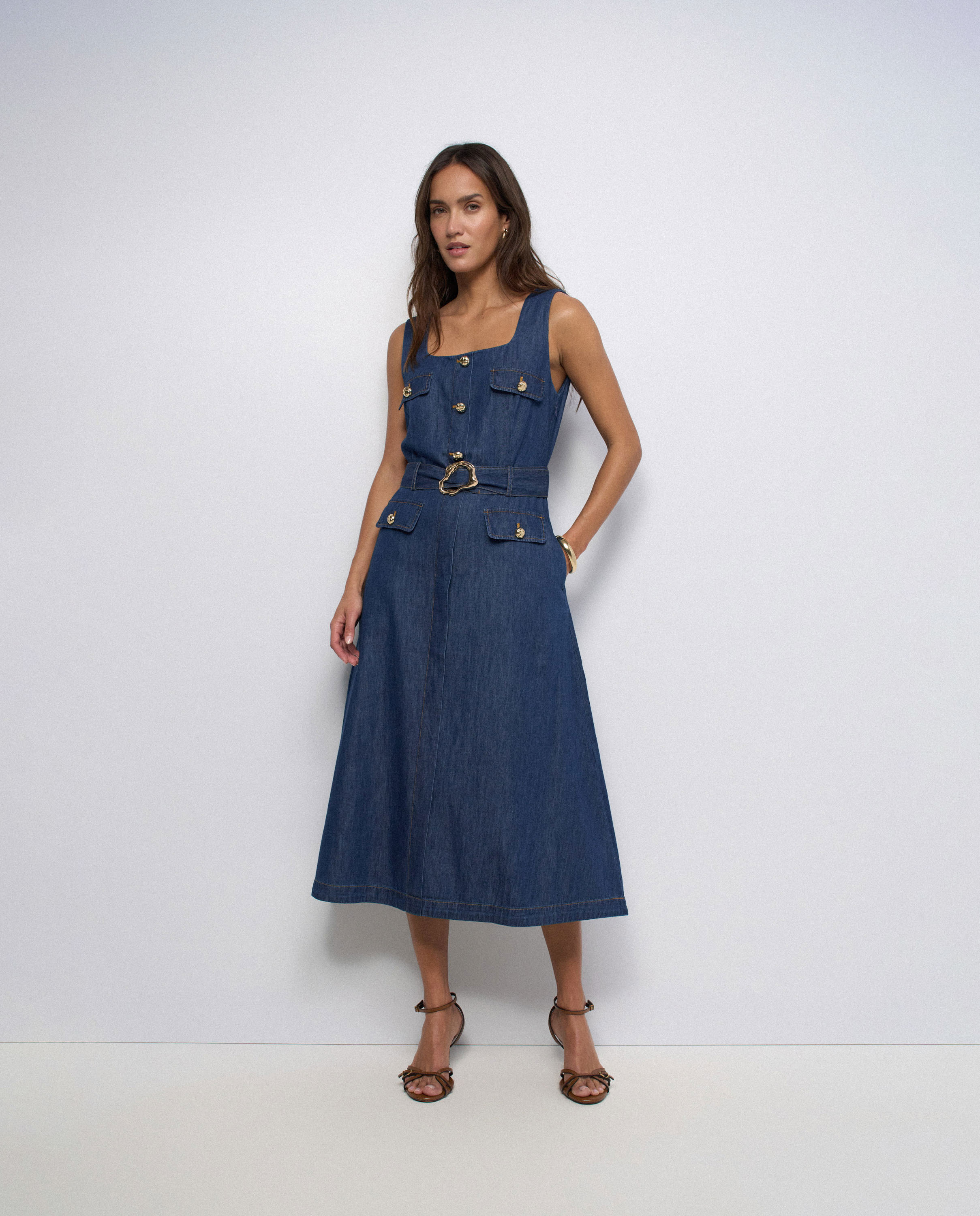 Imagen 0 de Vestido light denim de mujer Azul