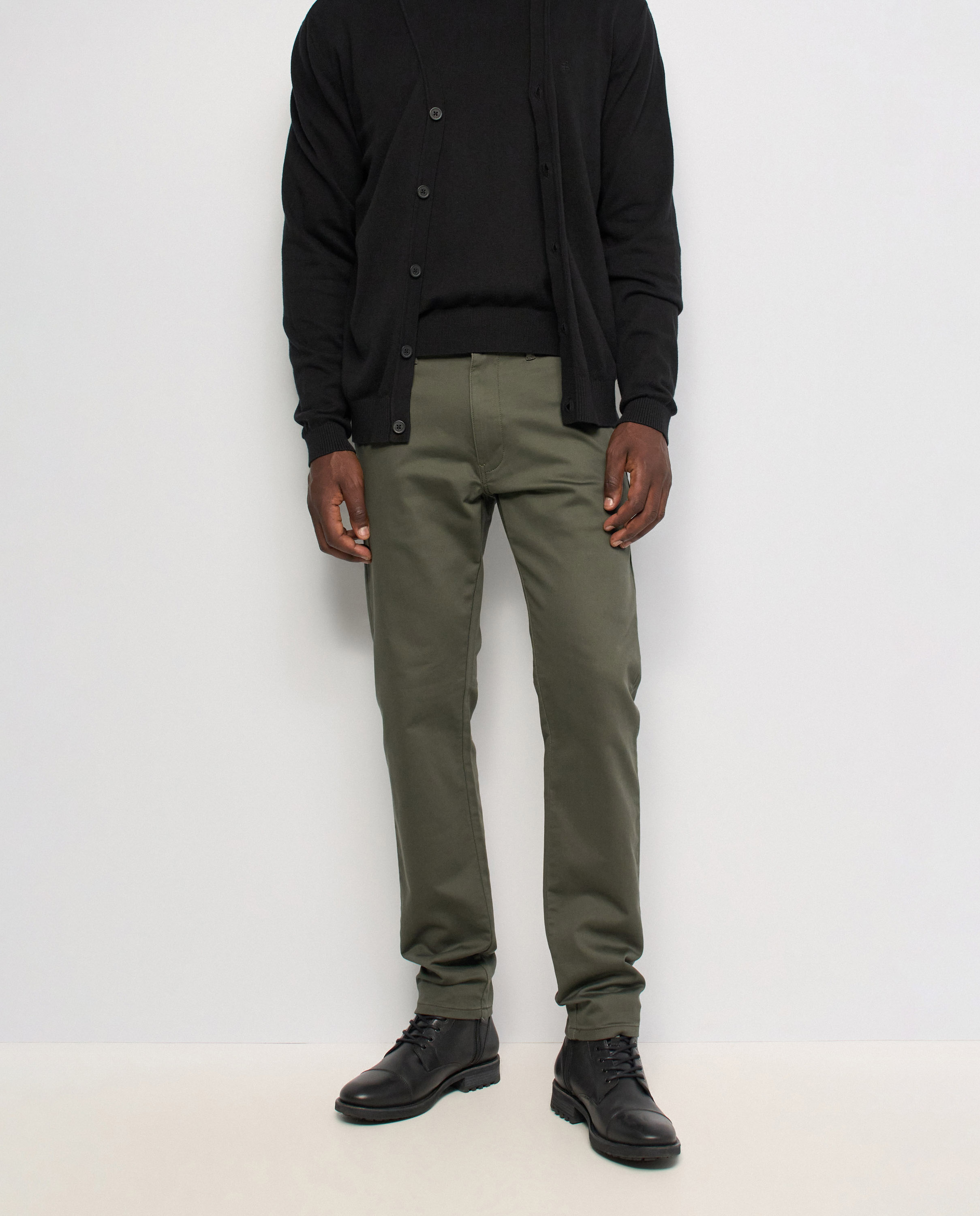 Pantalones chino s-activ de hombre - Salsa Jeans - Verde Verde-1