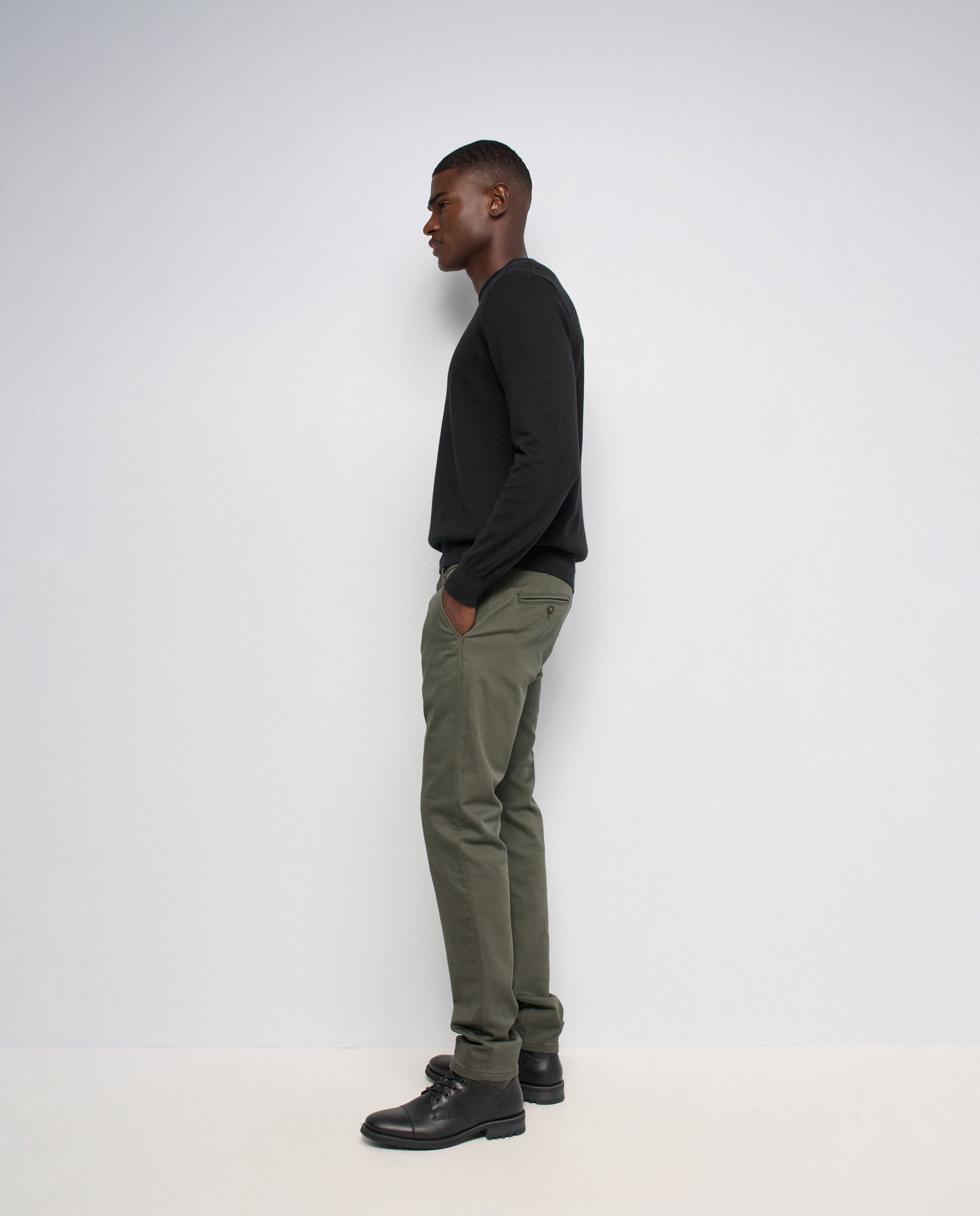 Pantalones chino s-activ de hombre - Salsa Jeans - Verde Verde-2