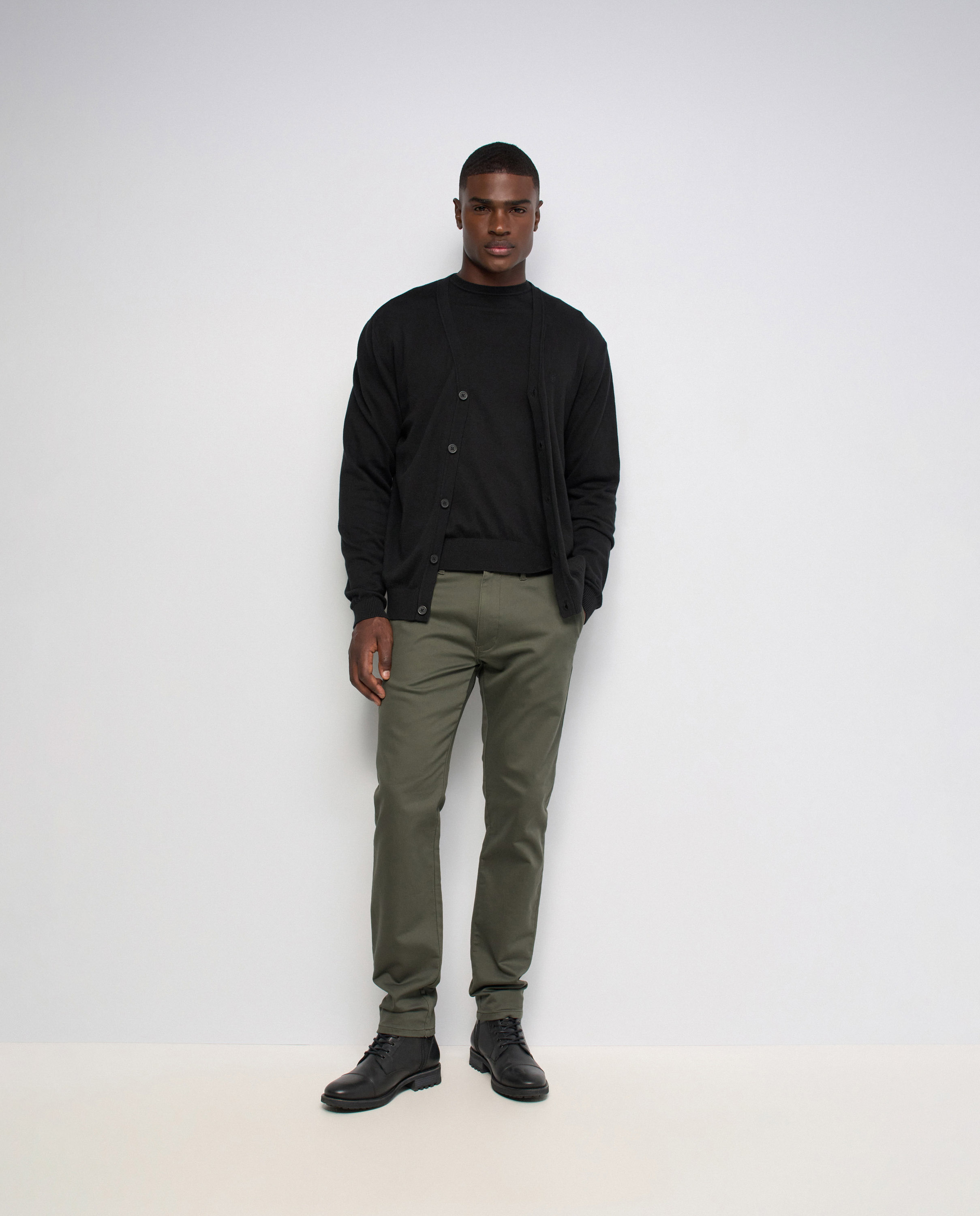 Pantalones chino s-activ de hombre - Salsa Jeans - Verde Verde-5