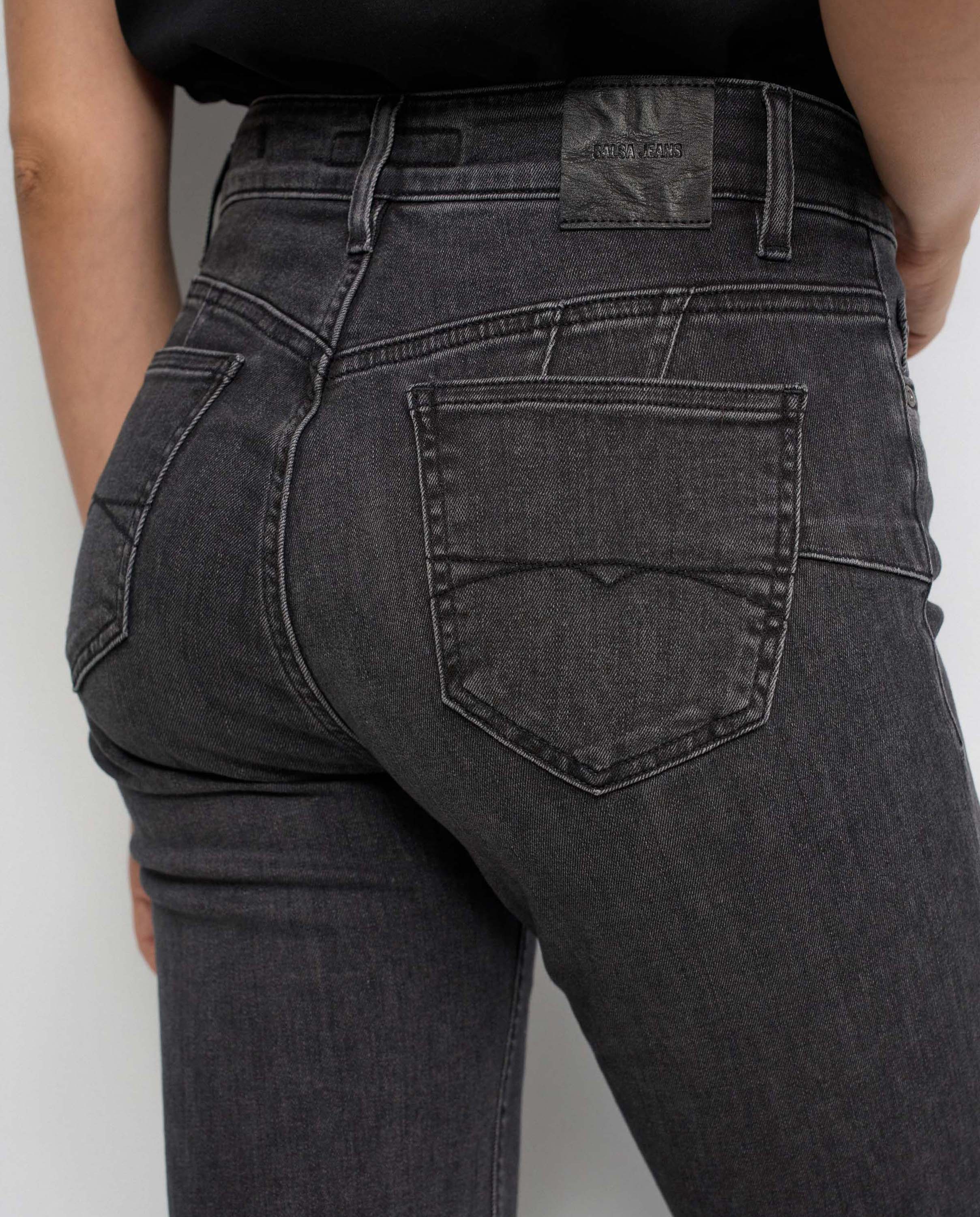 Vaqueros destiny push up straight de mujer - Salsa Jeans - Negro Negro-4