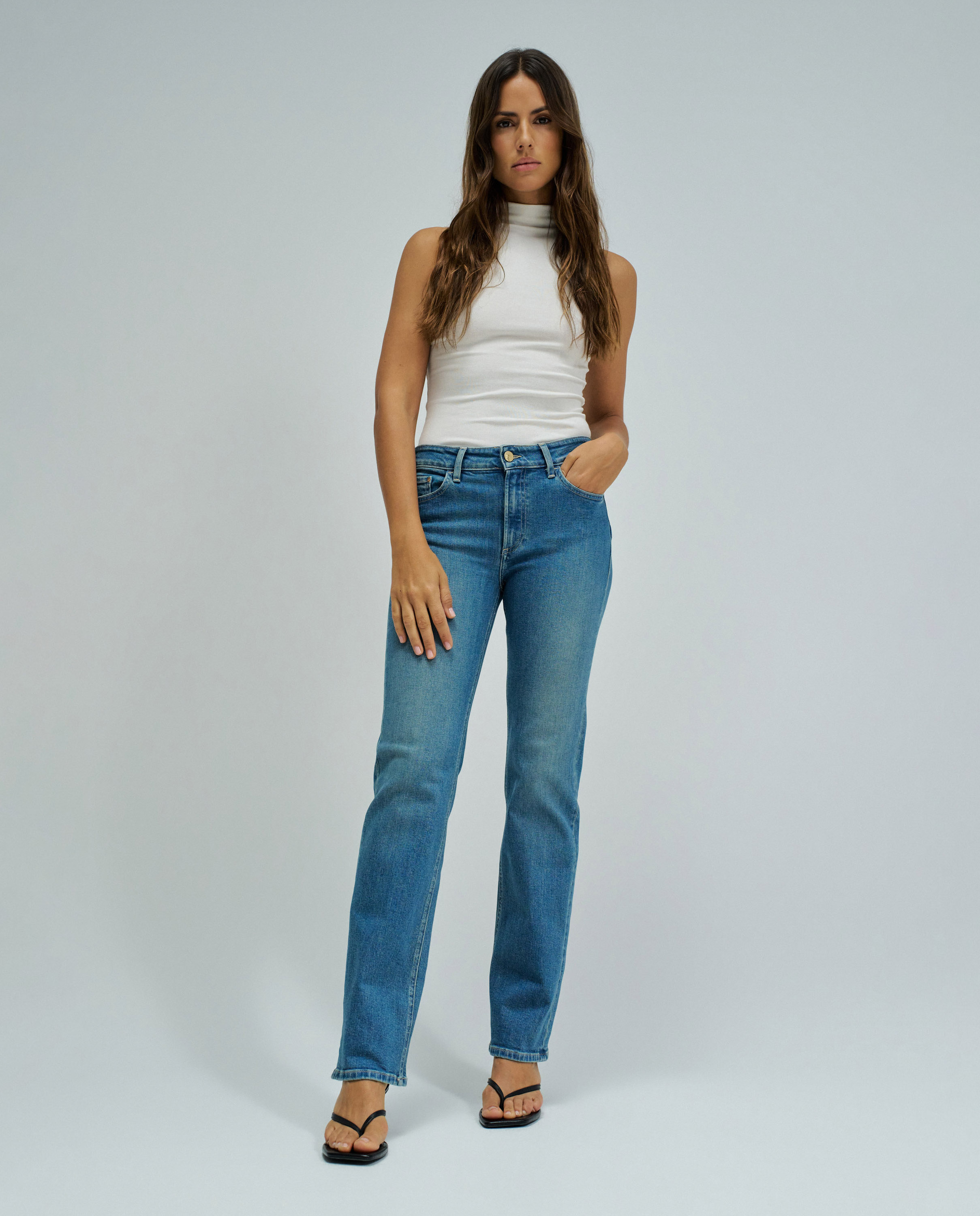 Vaqueros destiny push up straight de mujer - Salsa Jeans - Azul Azul-1