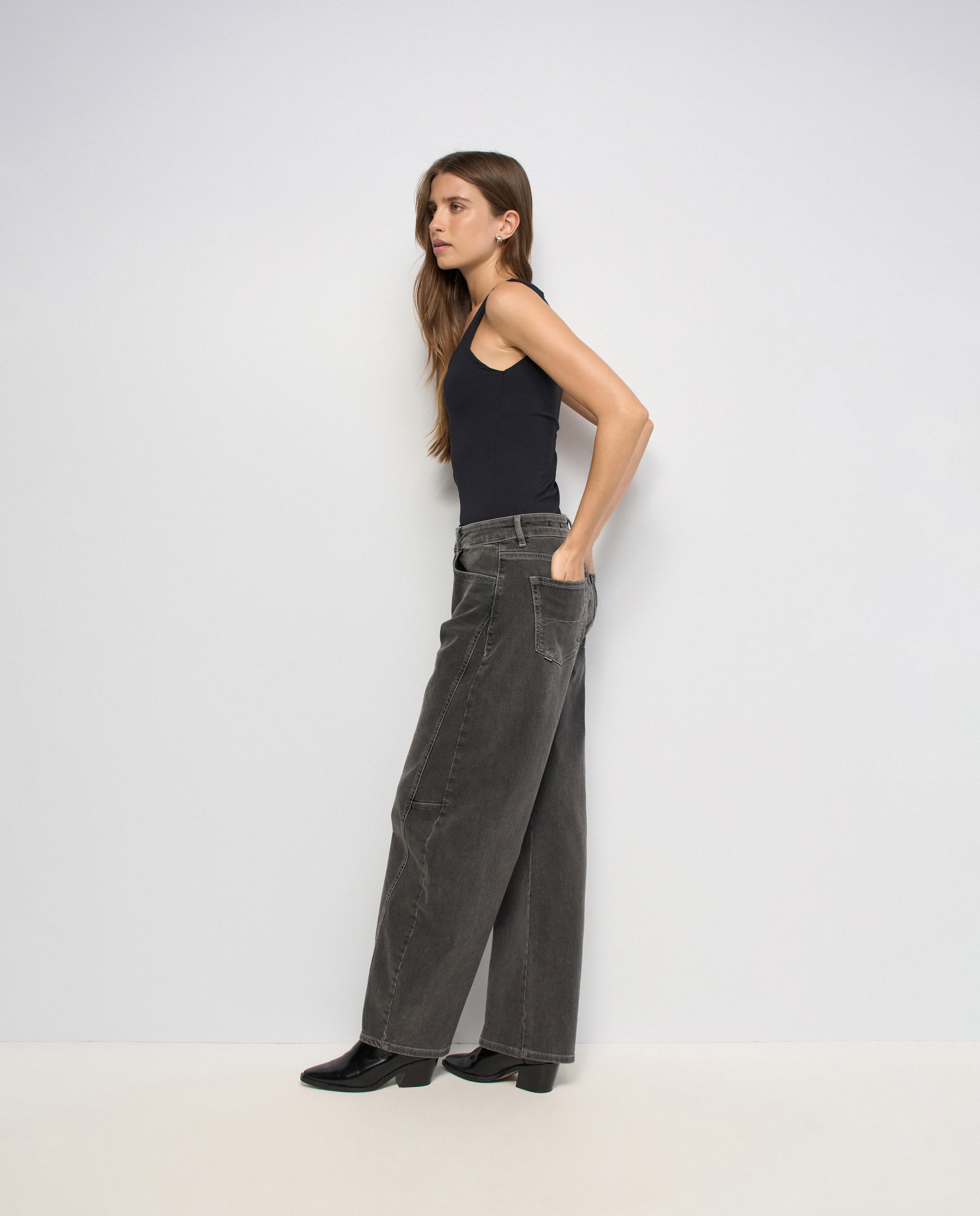 Vaqueros barrel de mujer - Salsa Jeans - Negro Negro-2
