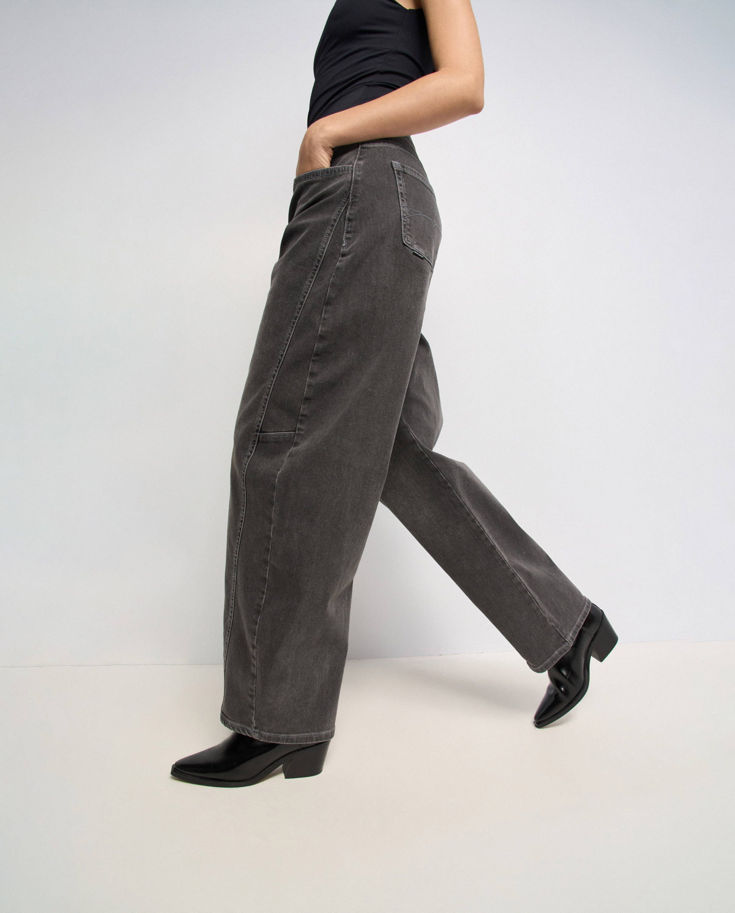 Vaqueros barrel de mujer - Salsa Jeans - Negro Negro-4