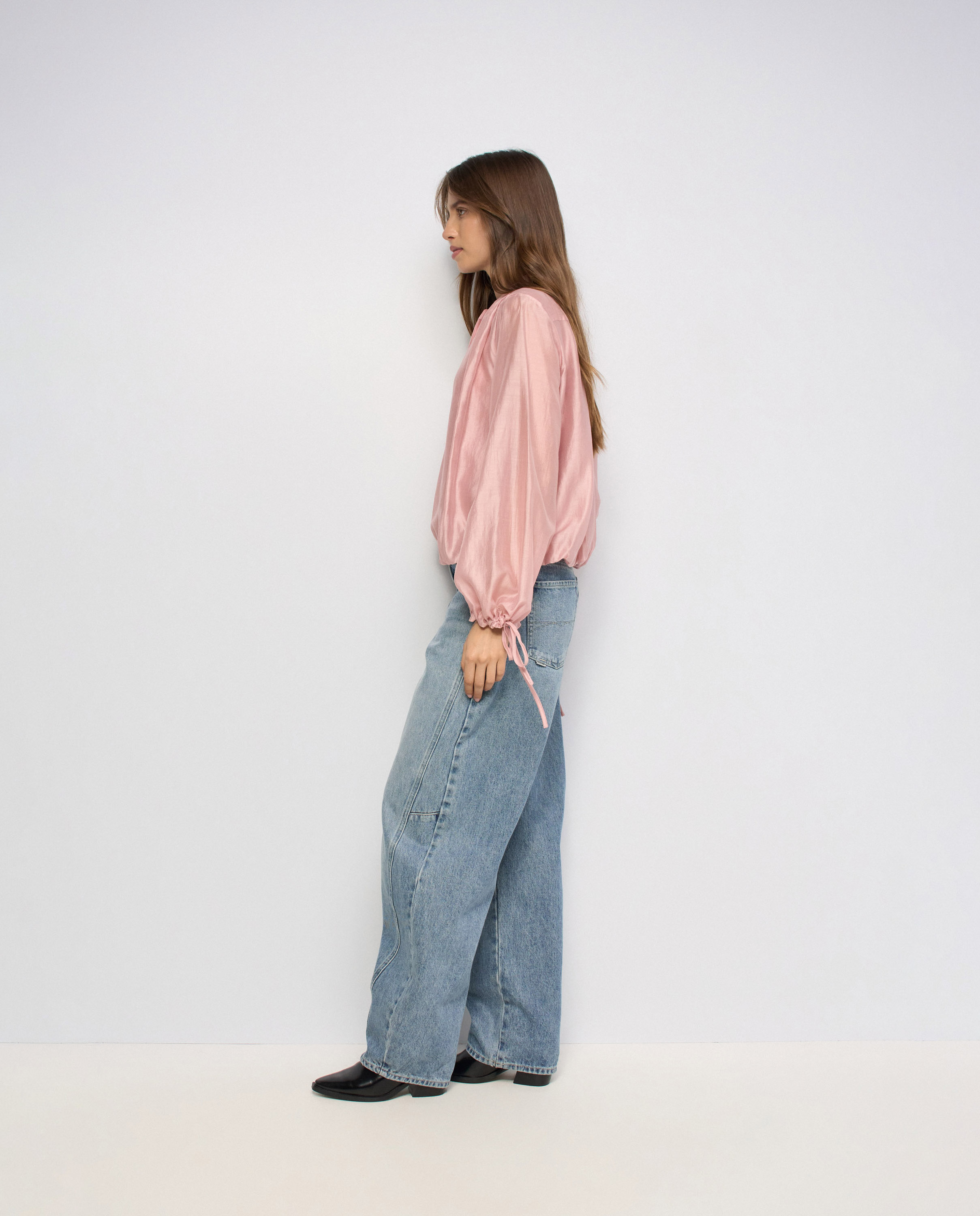 Blusa con mangas abullonadas de mujer - Salsa Jeans - Rosa Rosa-2