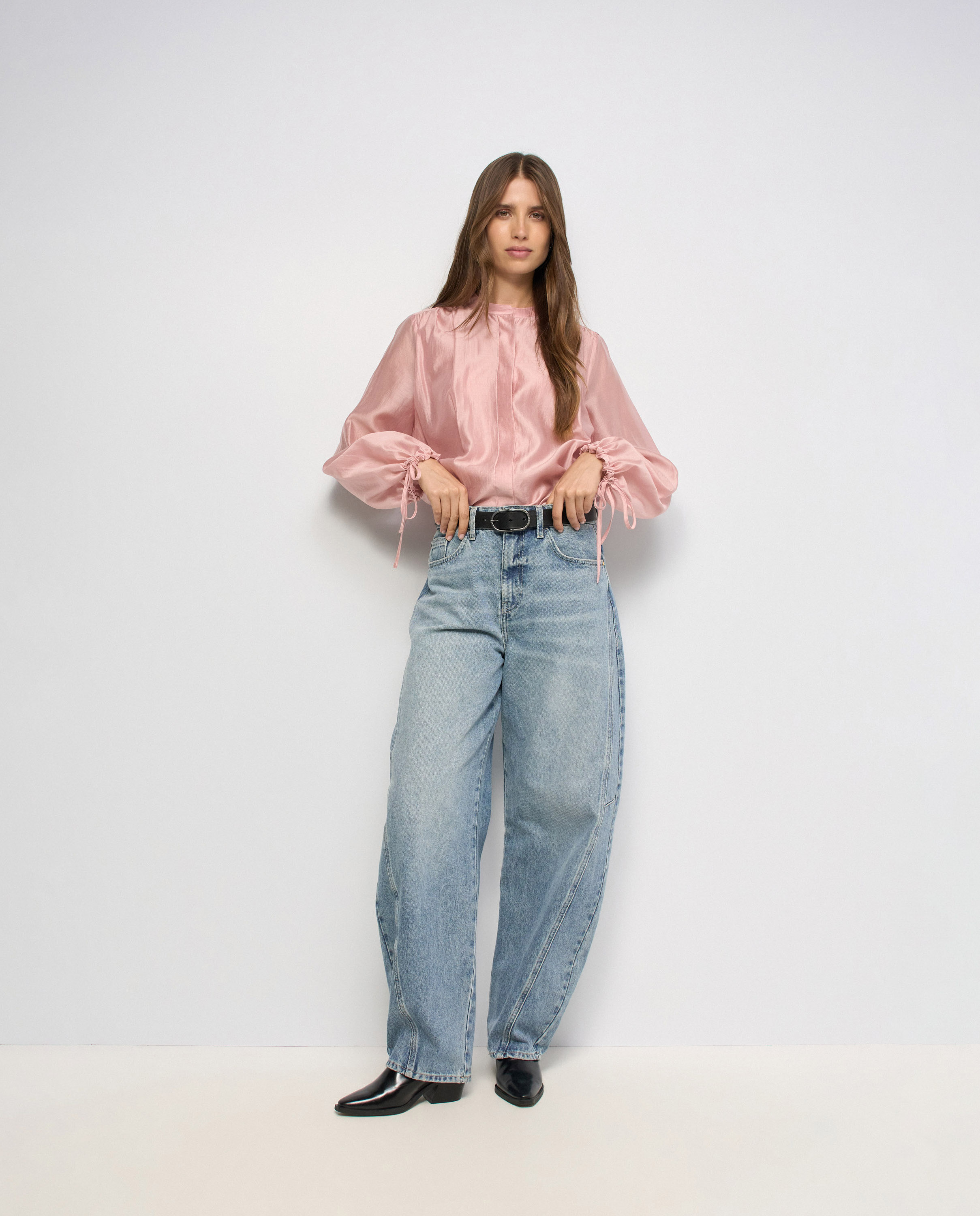 Blusa con mangas abullonadas de mujer - Salsa Jeans - Rosa Rosa-5