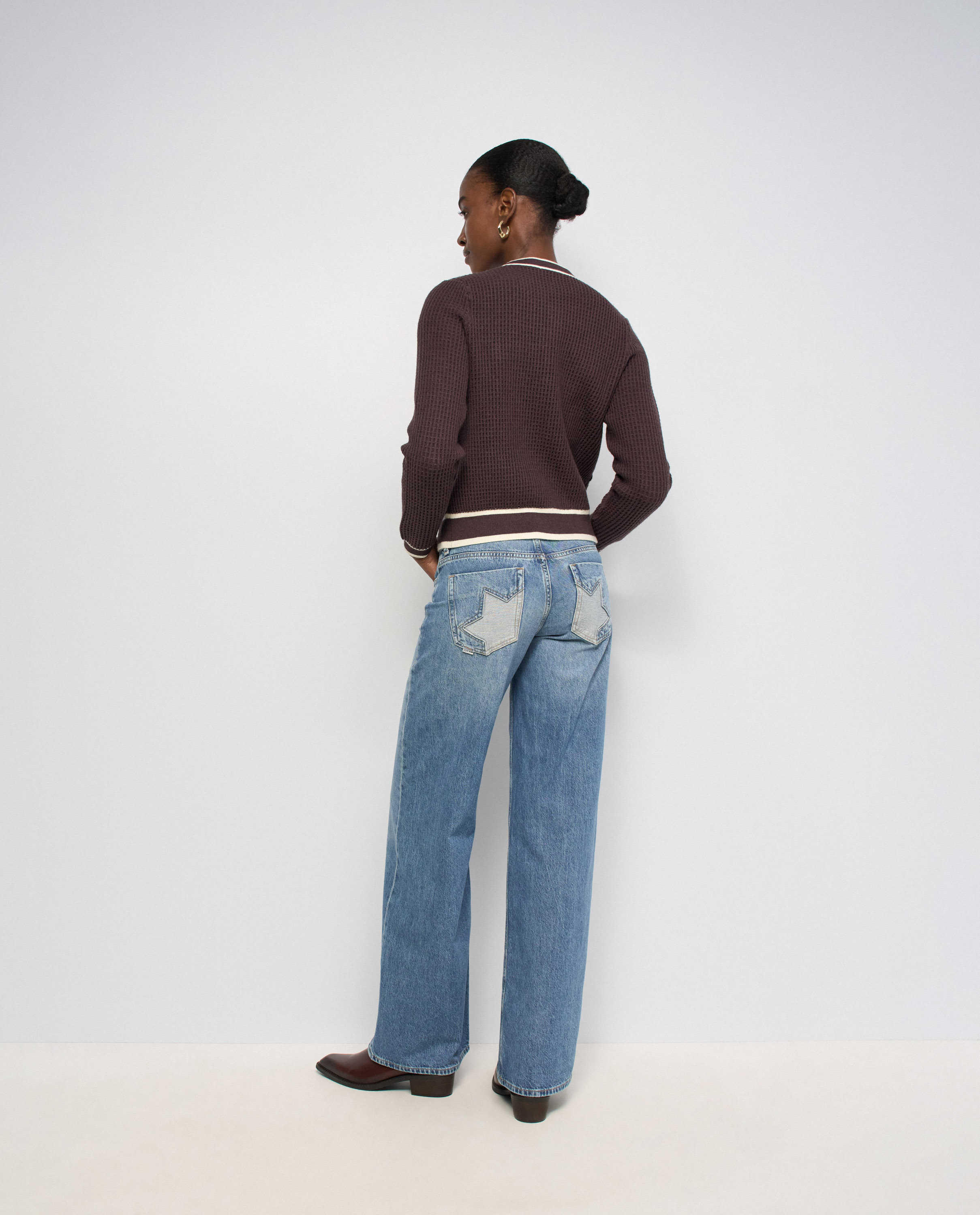 Cárdigan con botones dorados de mujer - Salsa Jeans - Marrón Marrón-3