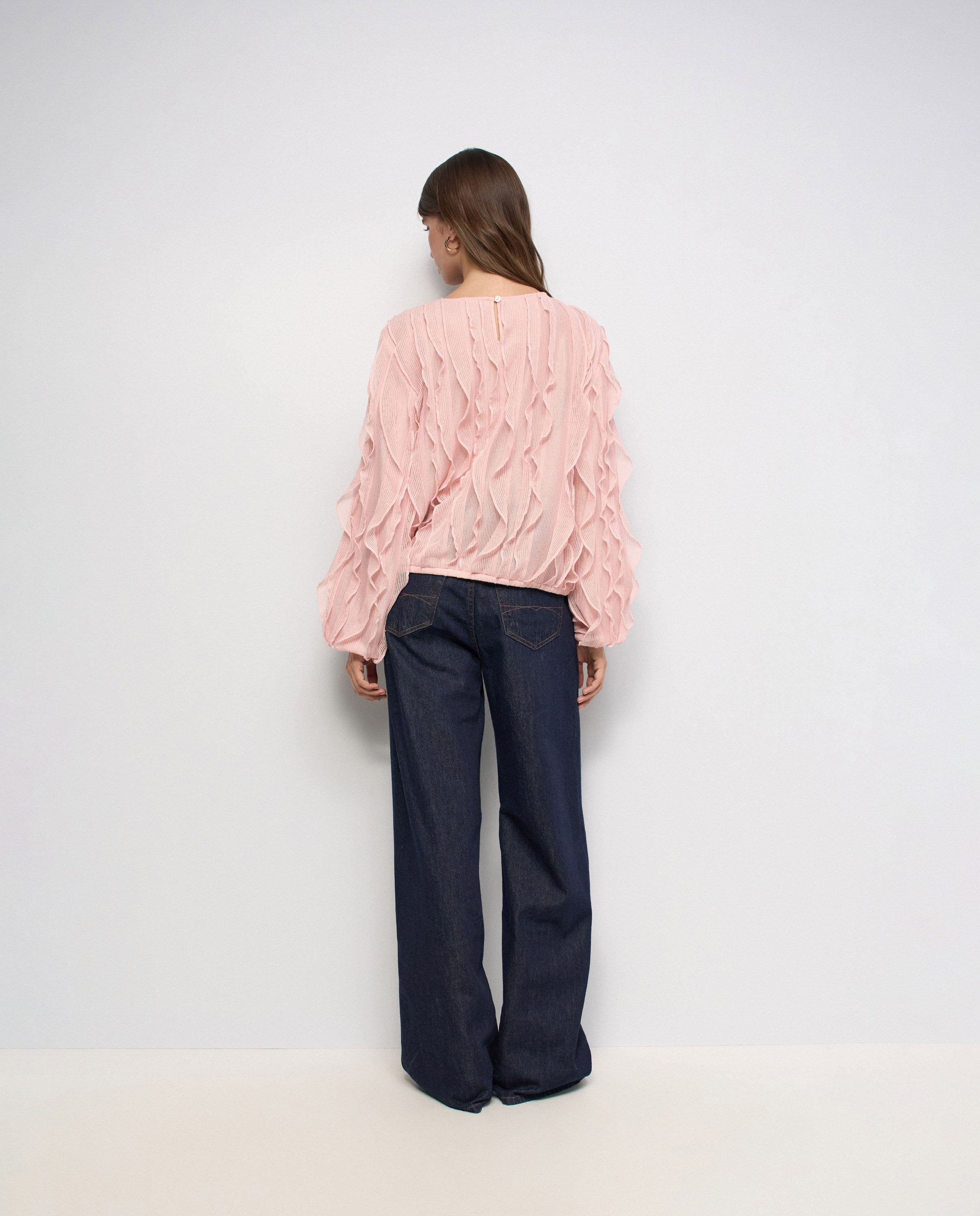 Imagen 3 de Blusa con volantes de mujer - Salsa Jeans - Rosa Rosa