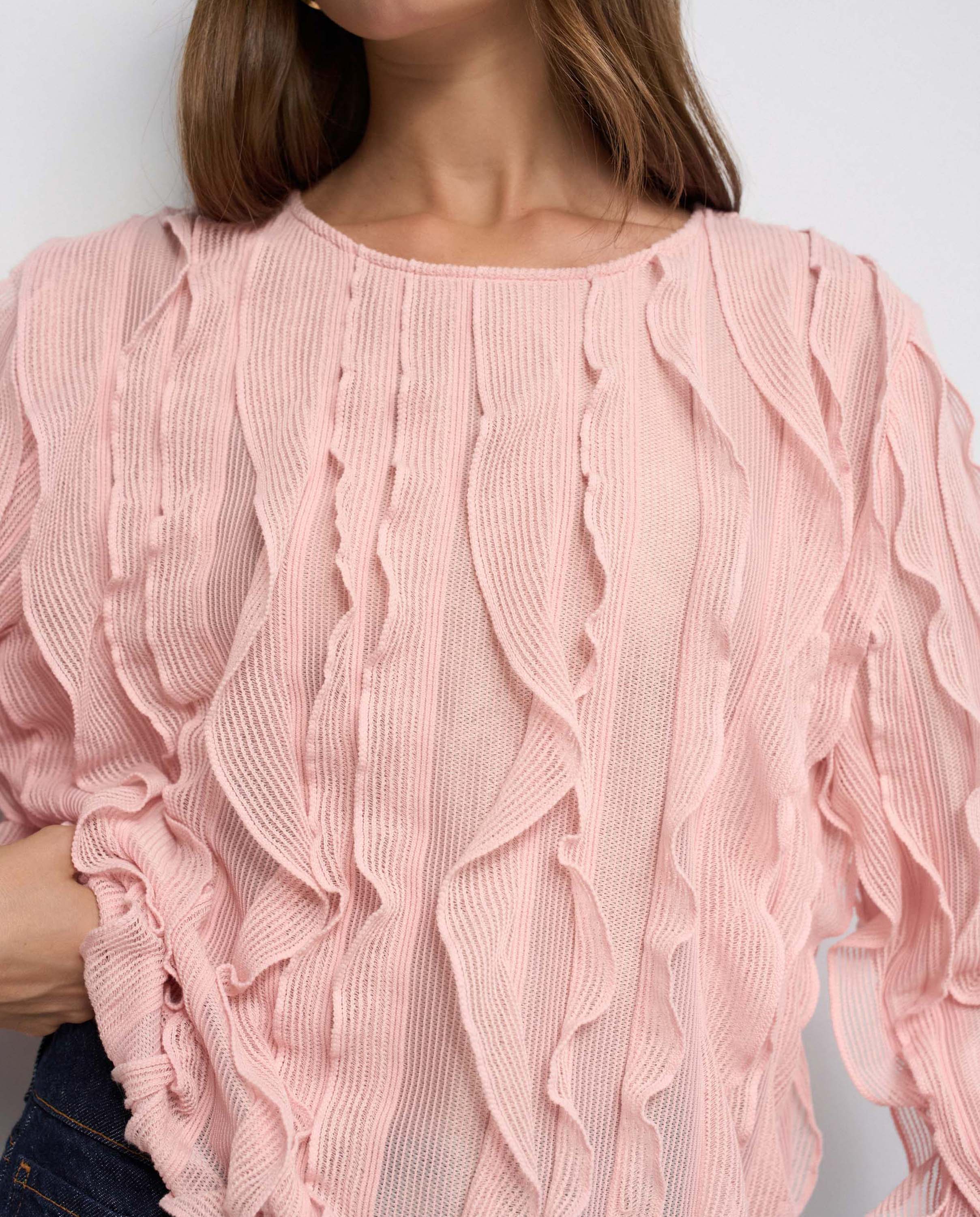 Imagen 4 de Blusa con volantes de mujer - Salsa Jeans - Rosa Rosa
