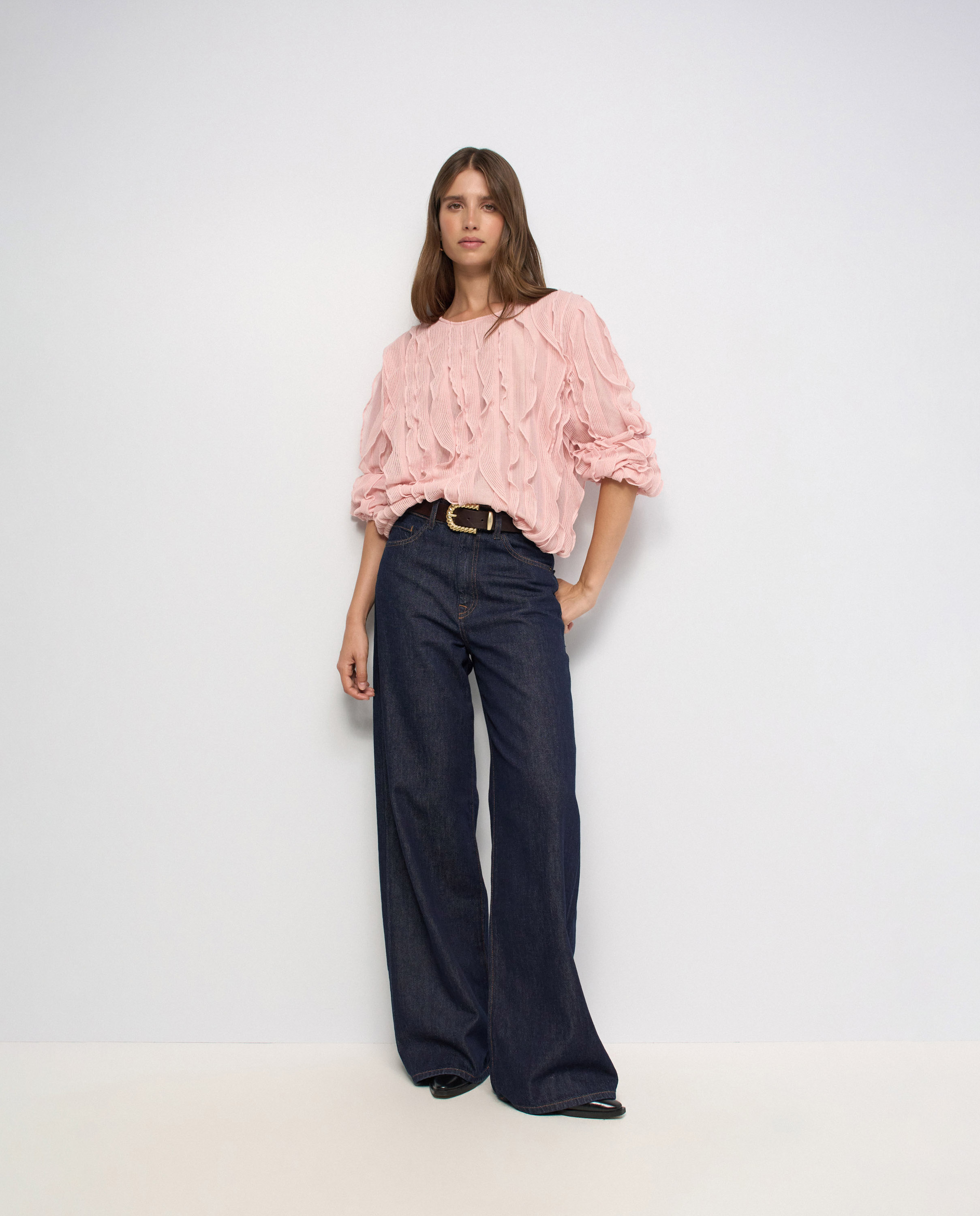Imagen 5 de Blusa con volantes de mujer - Salsa Jeans - Rosa Rosa