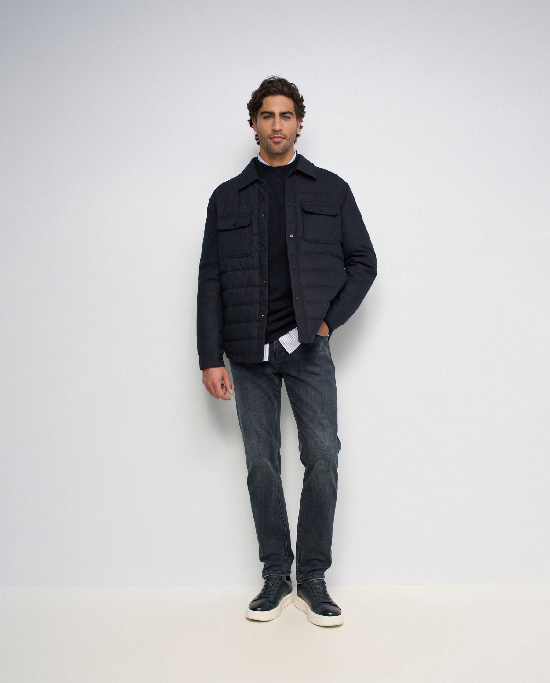 Imagen 1 de Vaqueros slim fit con lana de hombre Azul