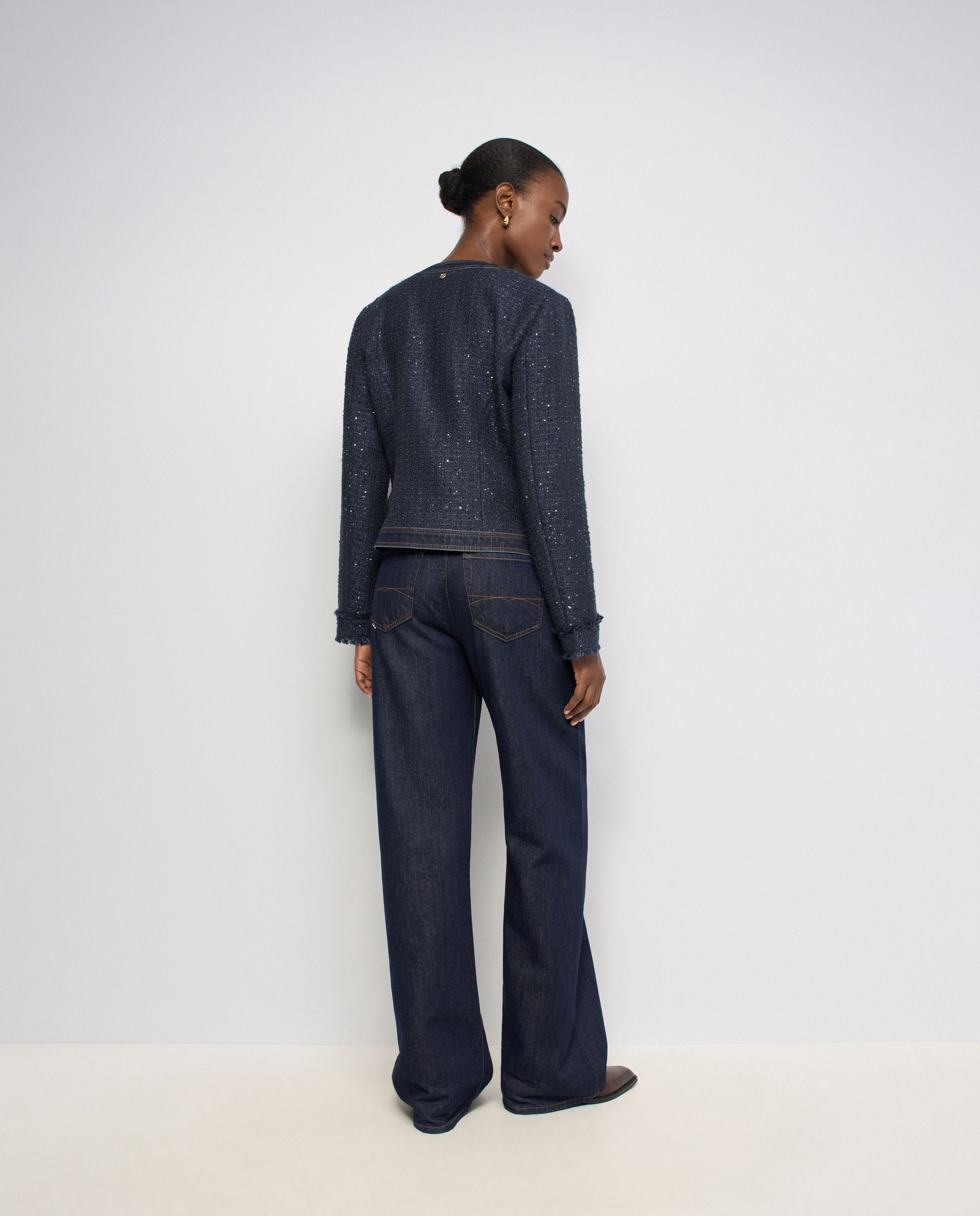 Chaqueta de tweed de mujer - Salsa Jeans - Azul Azul-3