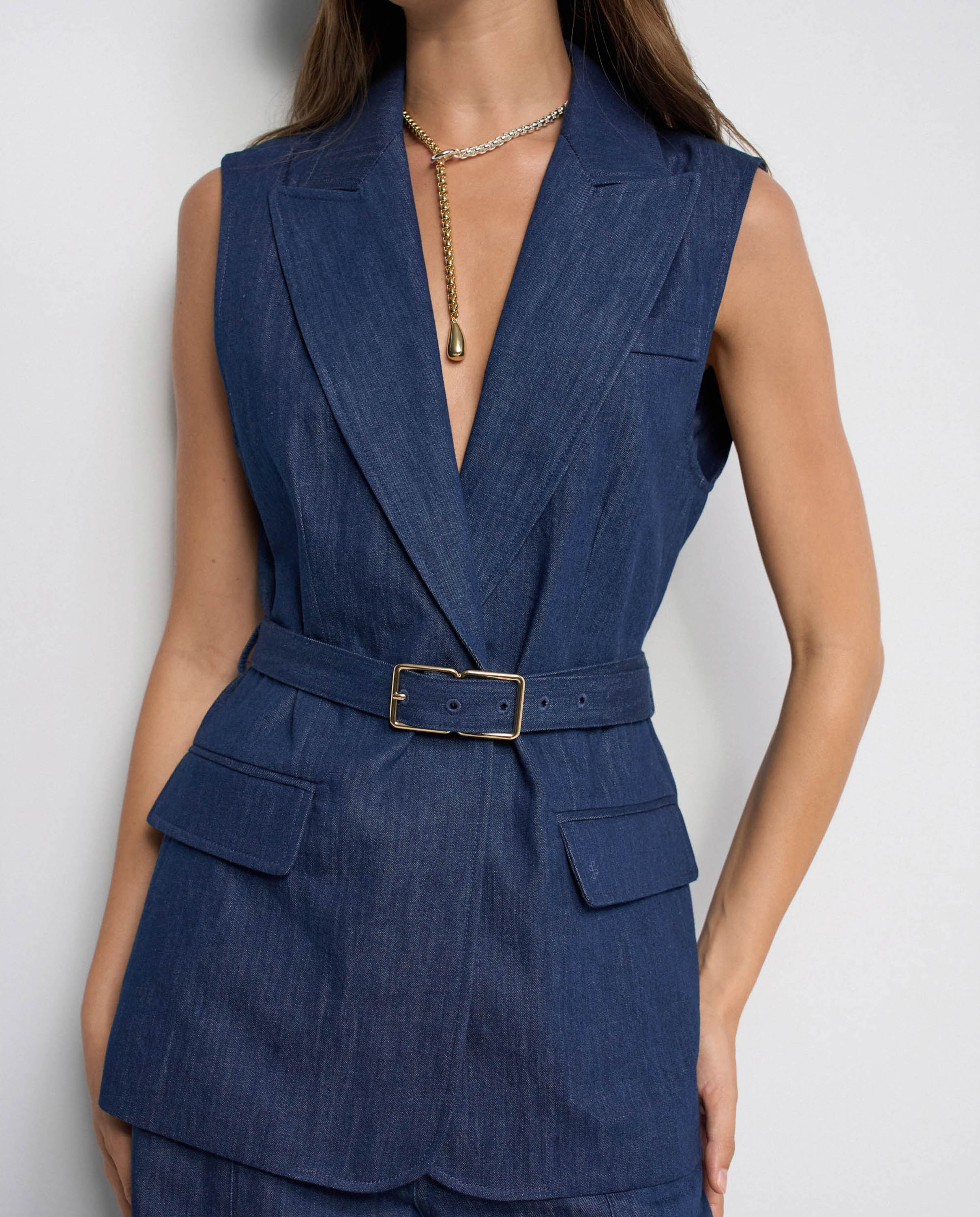Chaleco de lightdenim de mujer - Salsa Jeans - Azul Azul-4