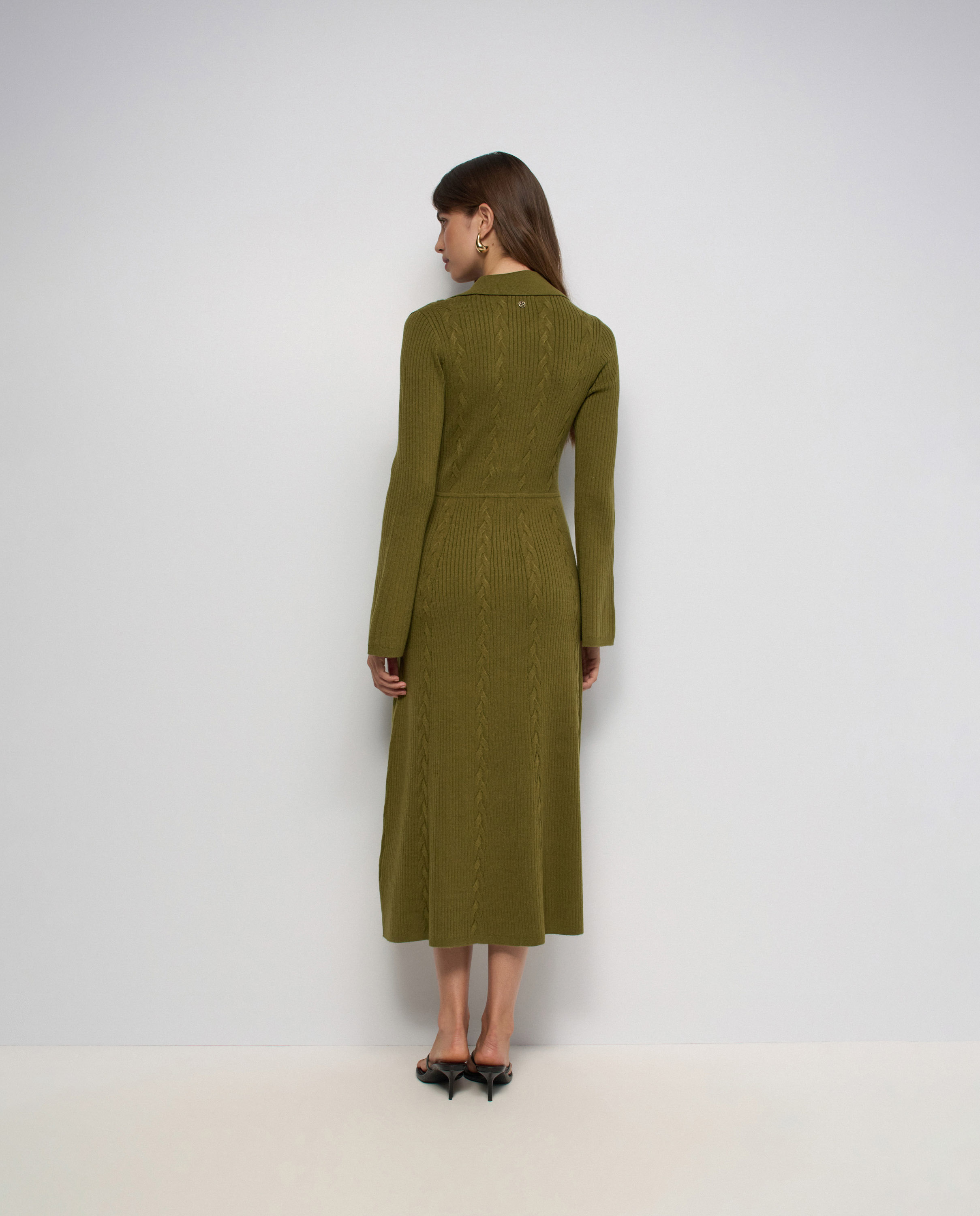 Vestido de punto con jacquard de mujer - Salsa Jeans - Verde Verde-3