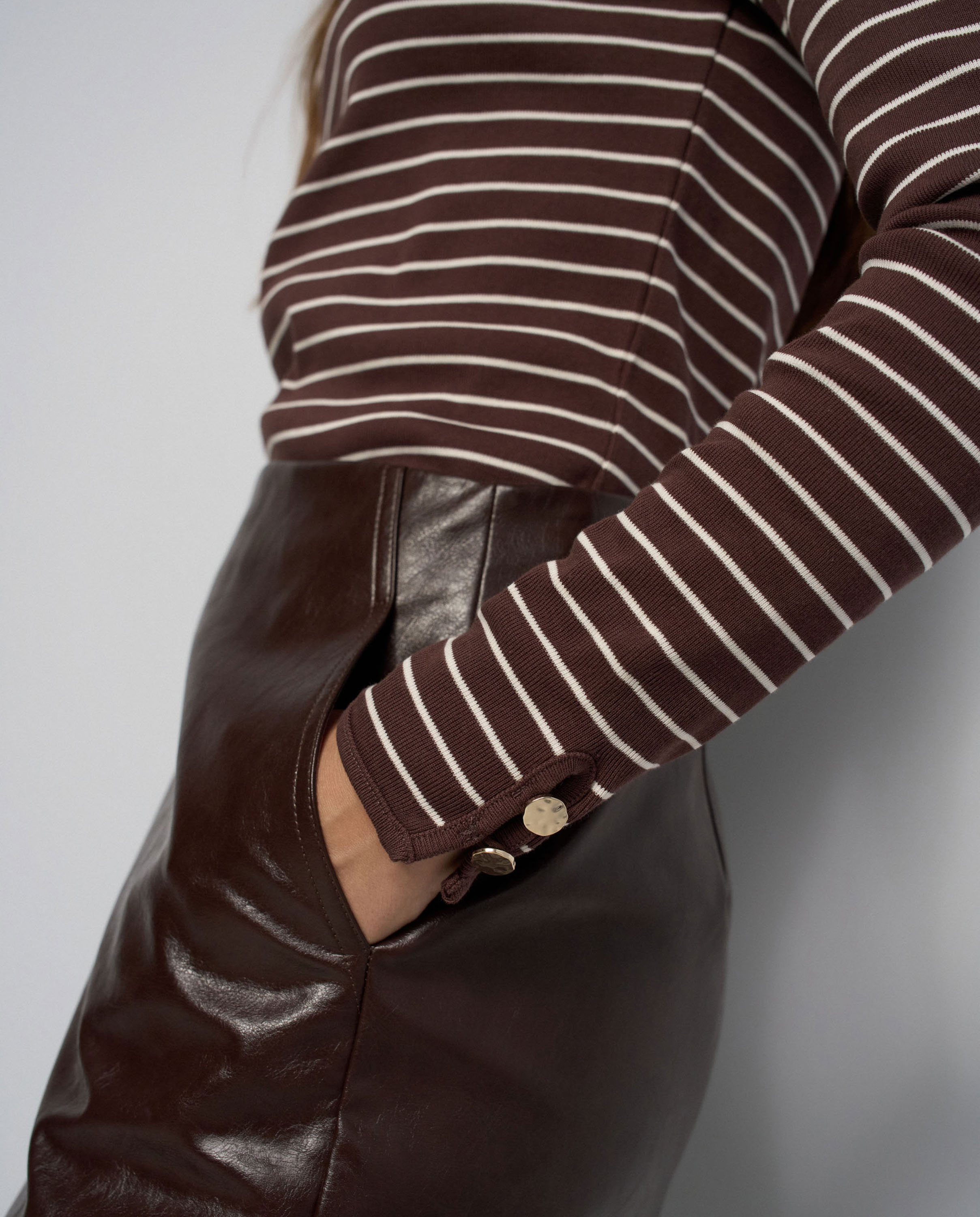 Jersey de rayas de mujer - Salsa Jeans - Marrón Marrón-4