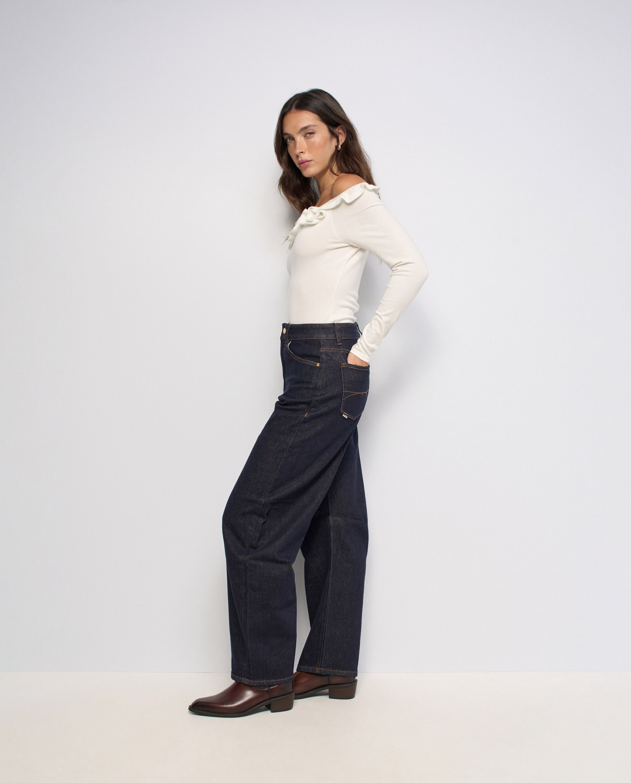 Jersey con apliques florales tridimensionales de mujer - Salsa Jeans - Natural Natural-2