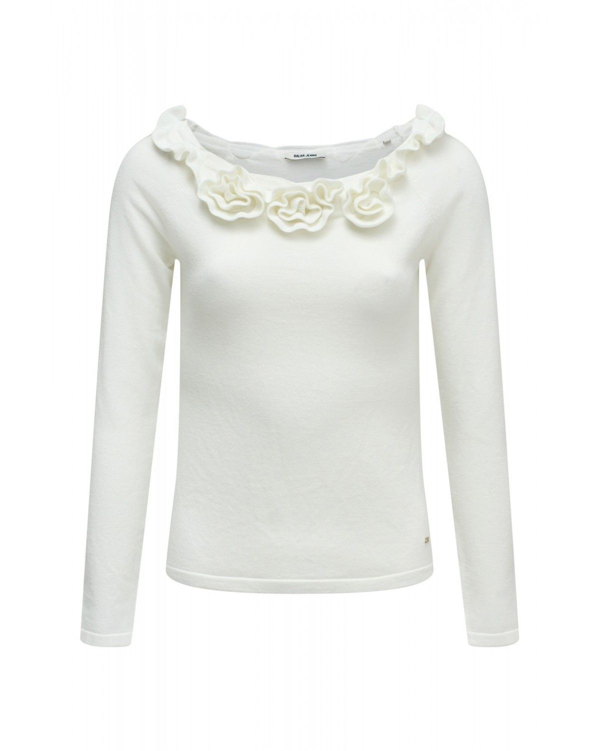 Jersey con apliques florales tridimensionales de mujer - Salsa Jeans - Natural Natural-6