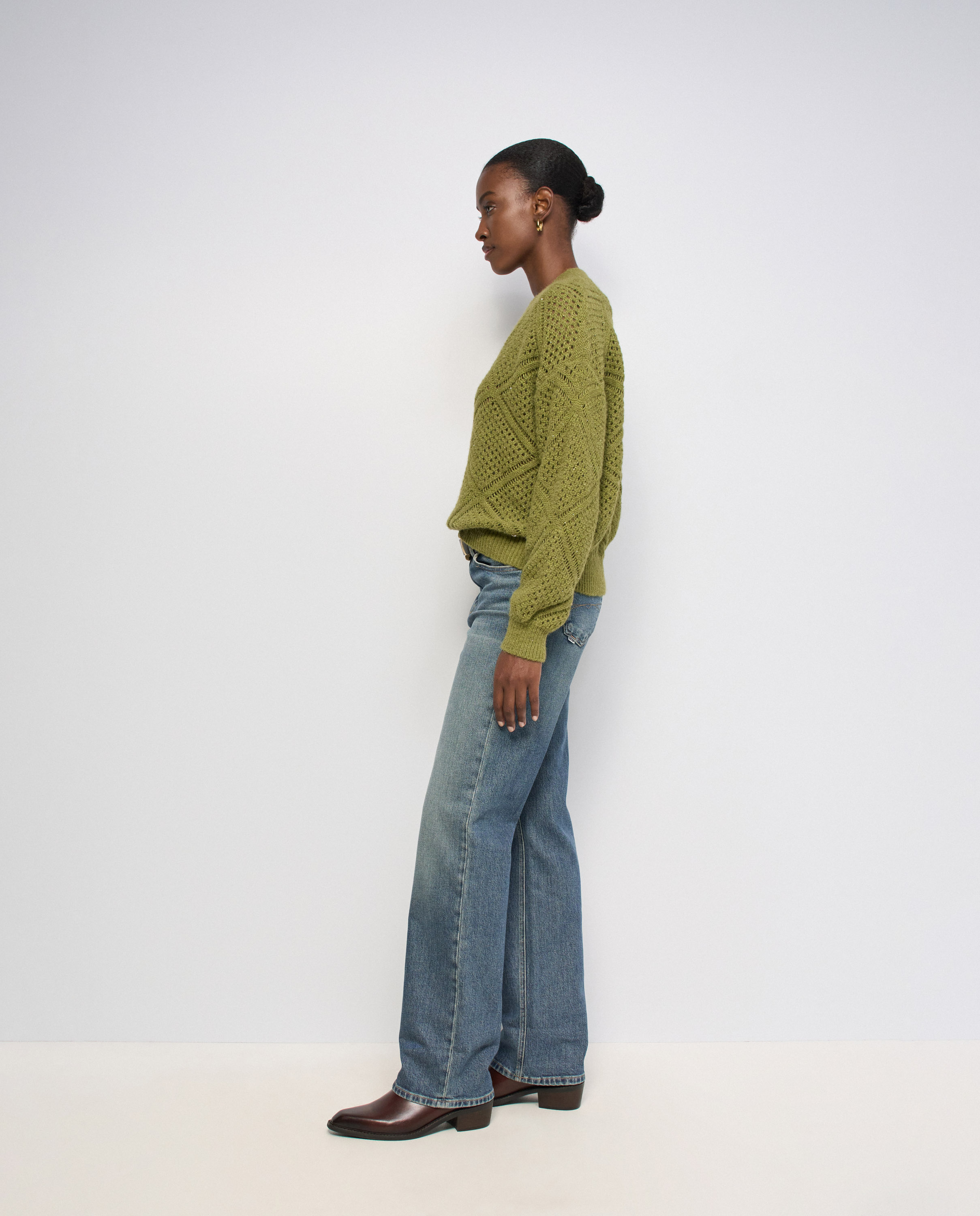 Jersey de punto con brillos de mujer - Salsa Jeans - Verde Verde-2