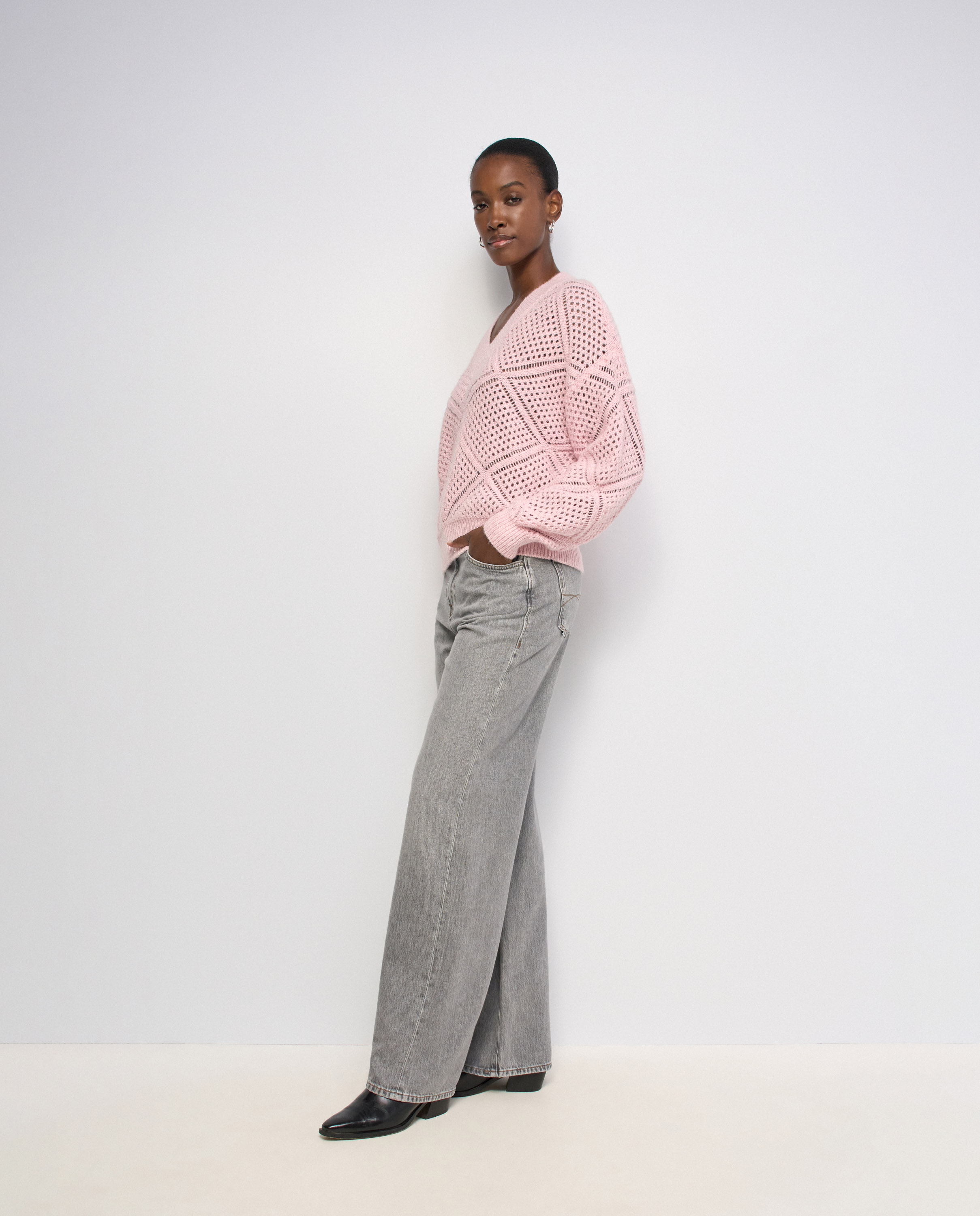 Jersey de punto con brillos de mujer - Salsa Jeans - Rosa Rosa-2