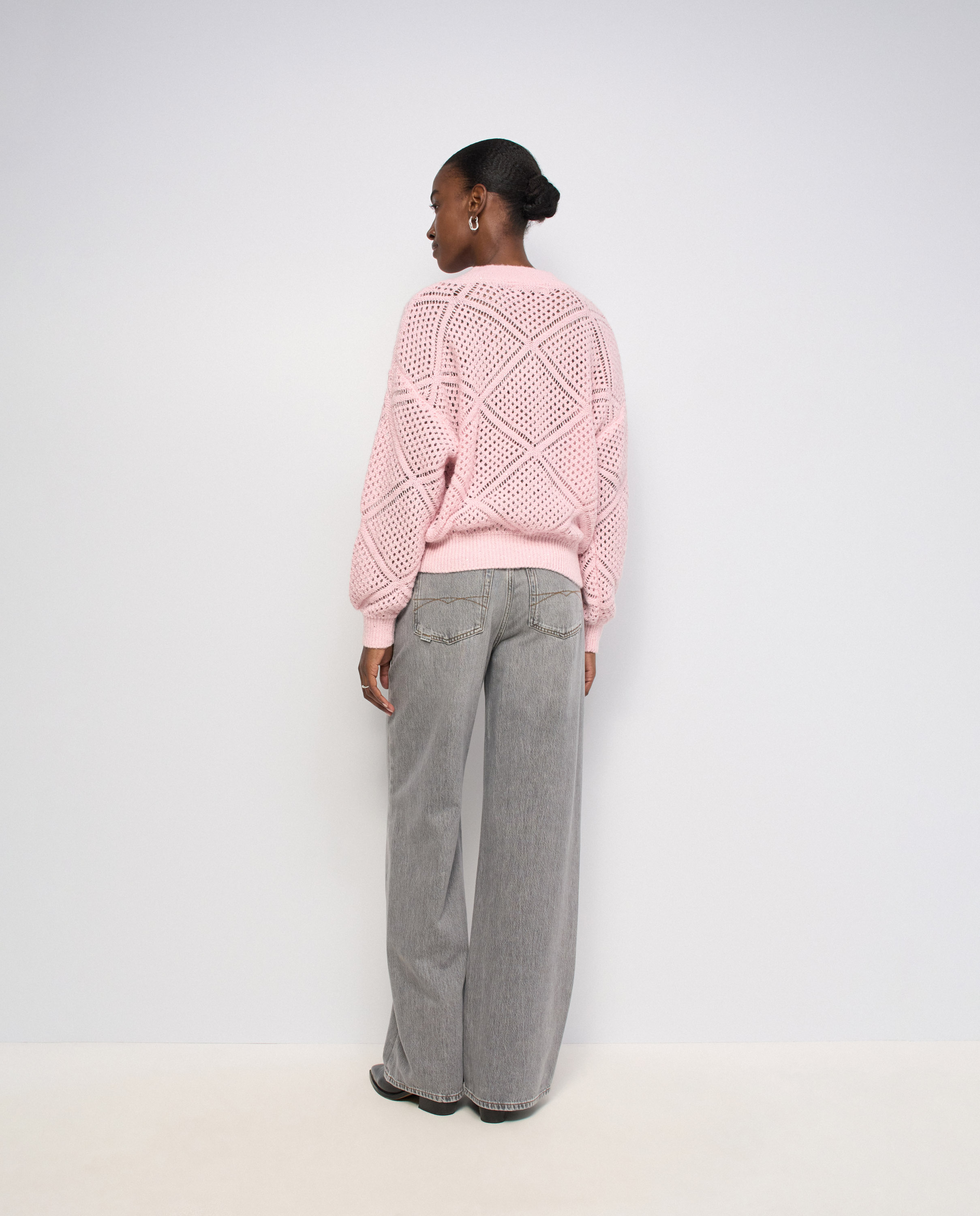 Jersey de punto con brillos de mujer - Salsa Jeans - Rosa Rosa-3