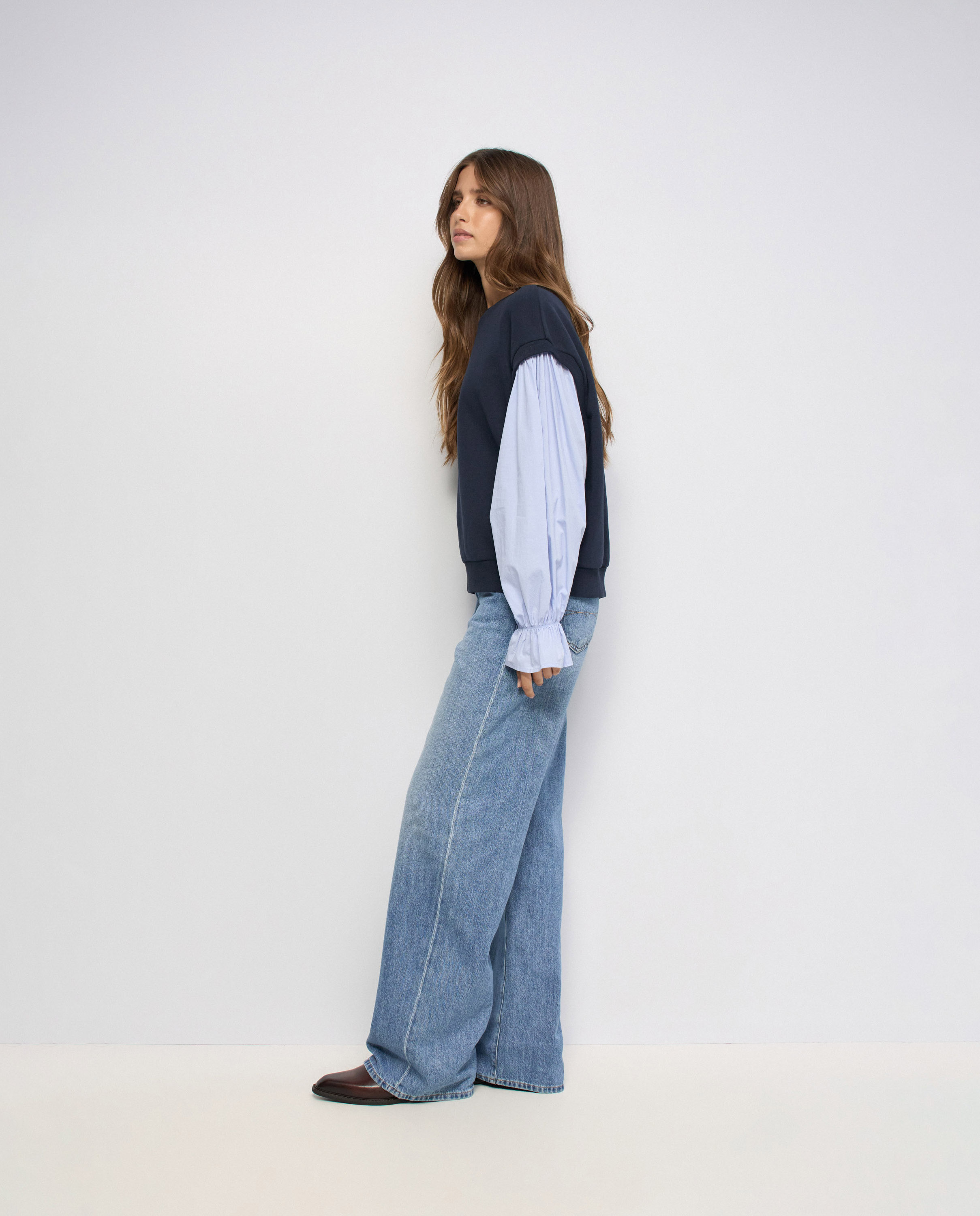 Jersey combinado con camisa de mujer - Salsa Jeans - Azul Azul-2