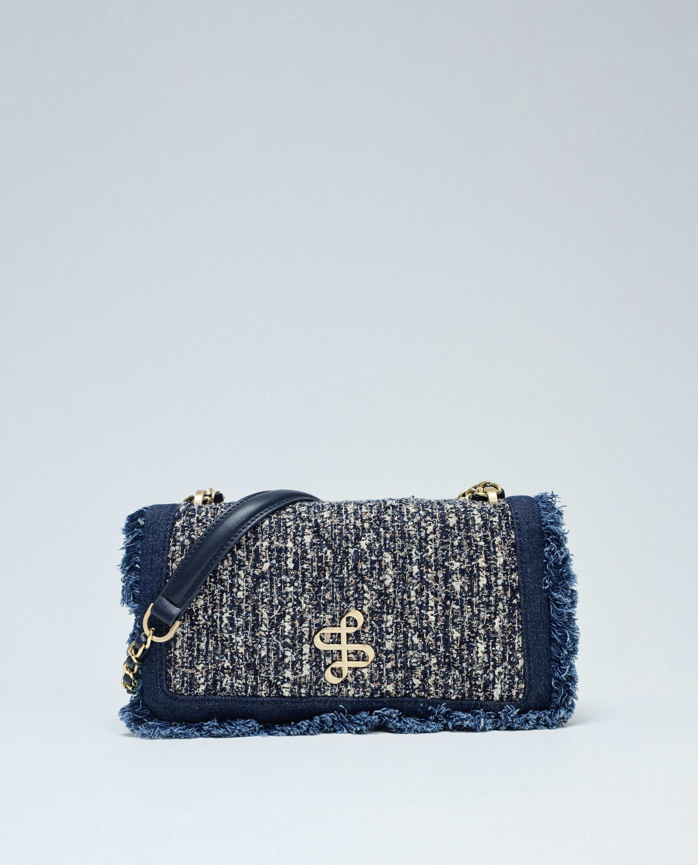 Imagen 0 de Bolso de tweed de mujer Azul