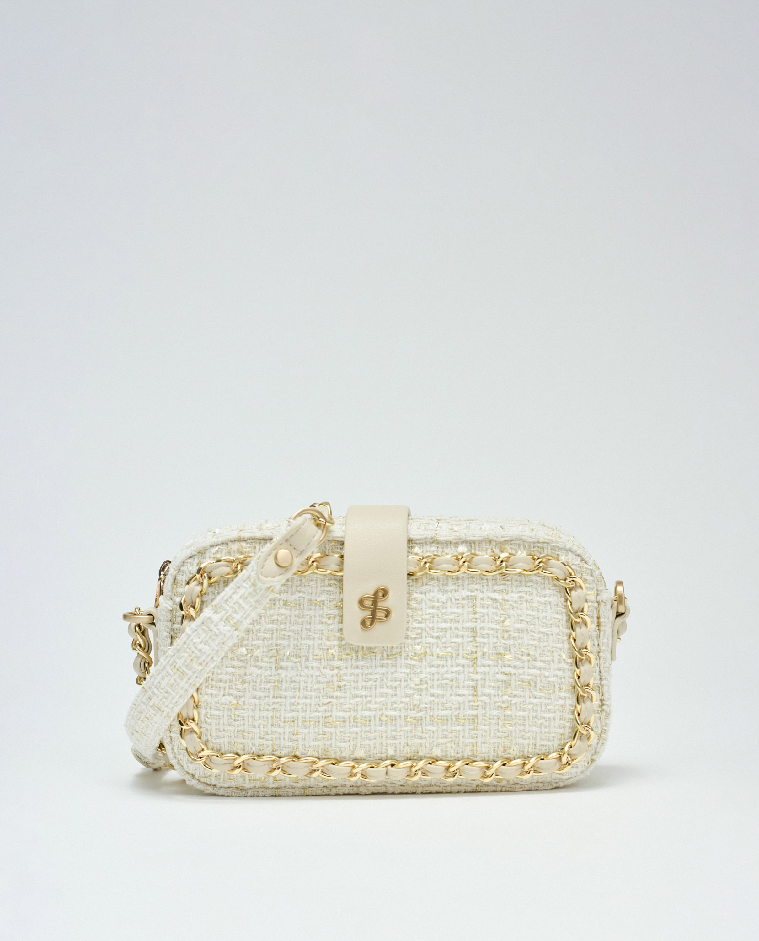 Imagen 0 de Bolso de tweed de mujer Natural