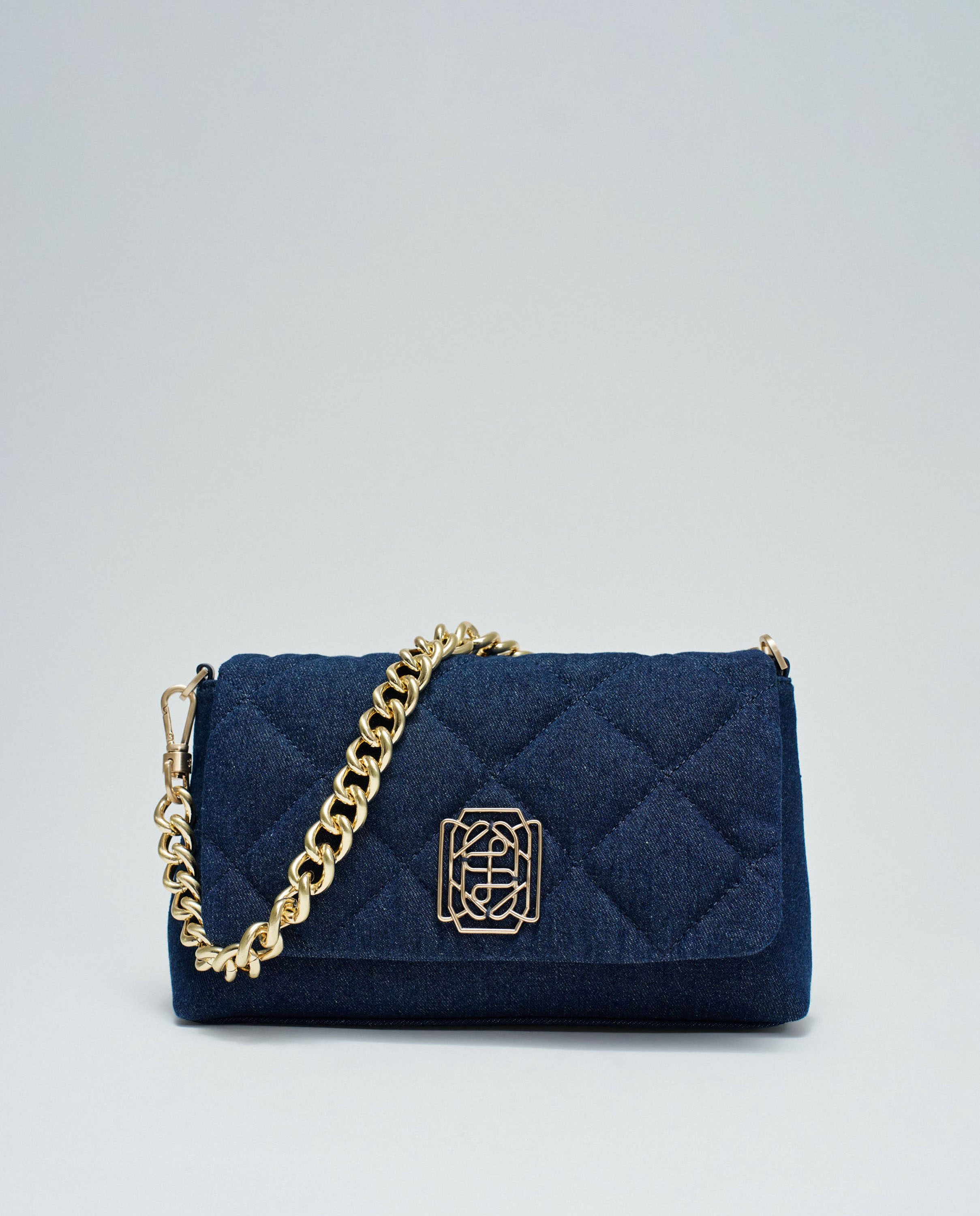 Imagen 0 de Bolso acolchado de denim de mujer Azul