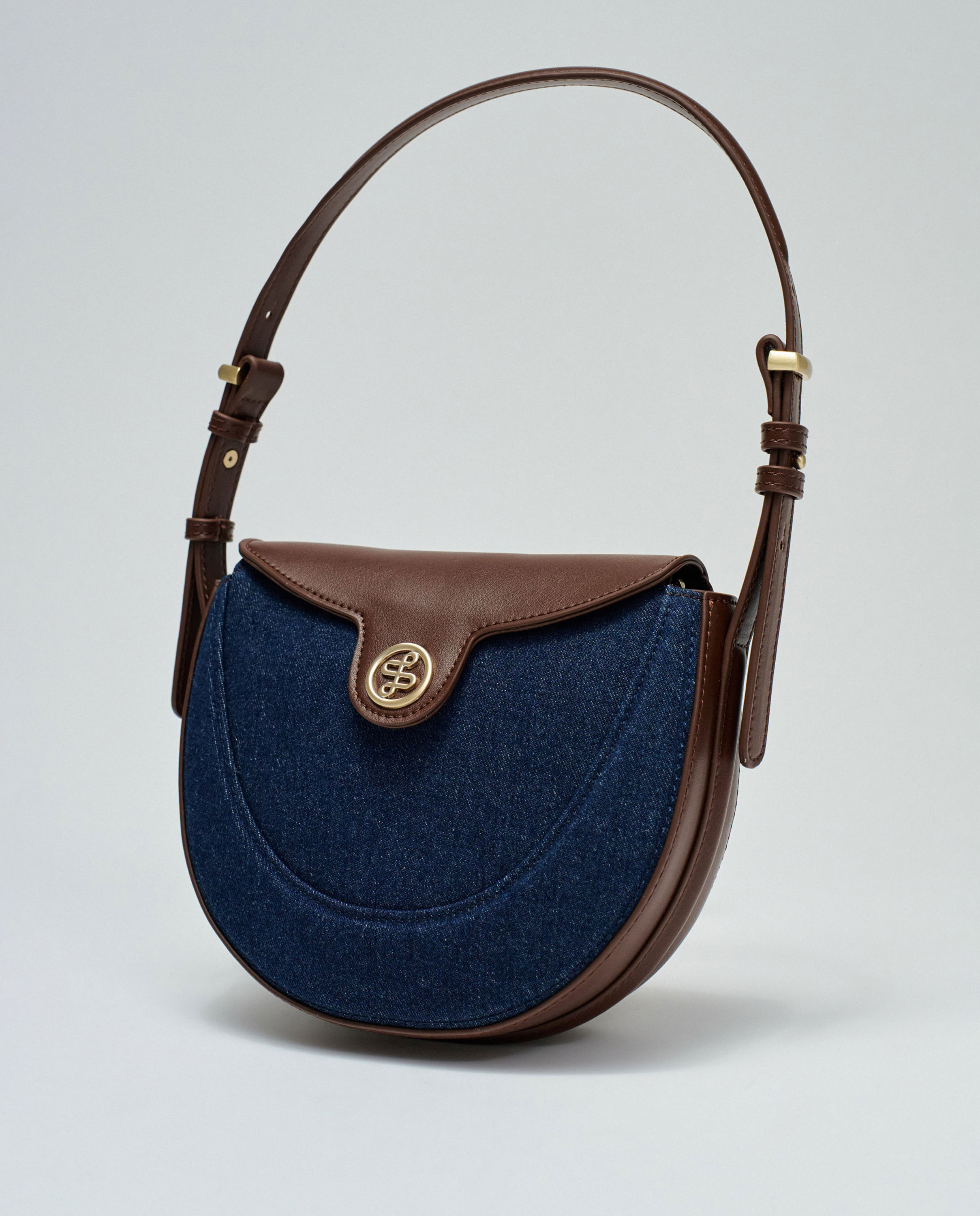 Bolso de hombro de denim y polipiel de mujer - Salsa Jeans - Azul Azul-3