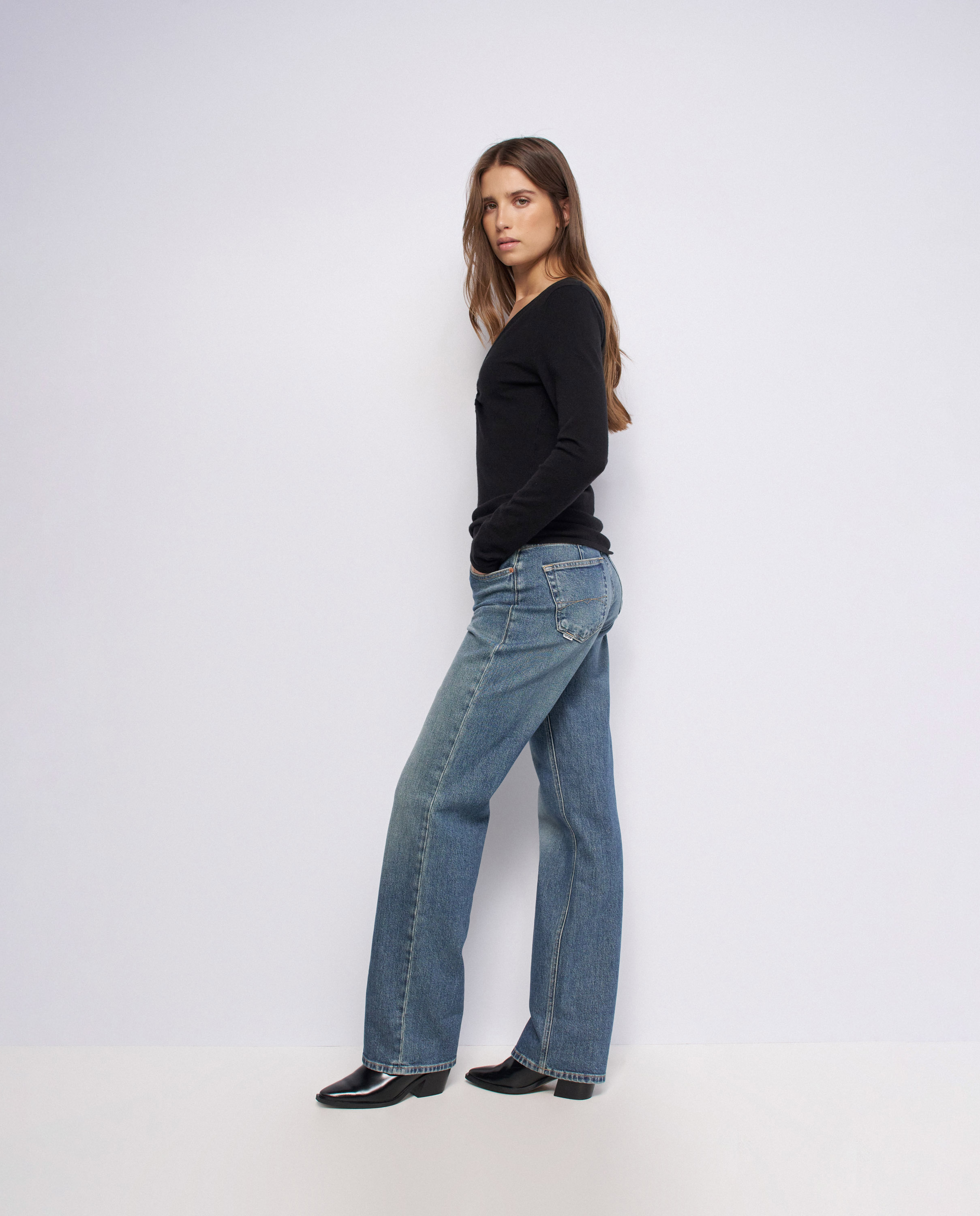 Jersey con fruncido en el pecho de mujer - Salsa Jeans - Negro Negro-2