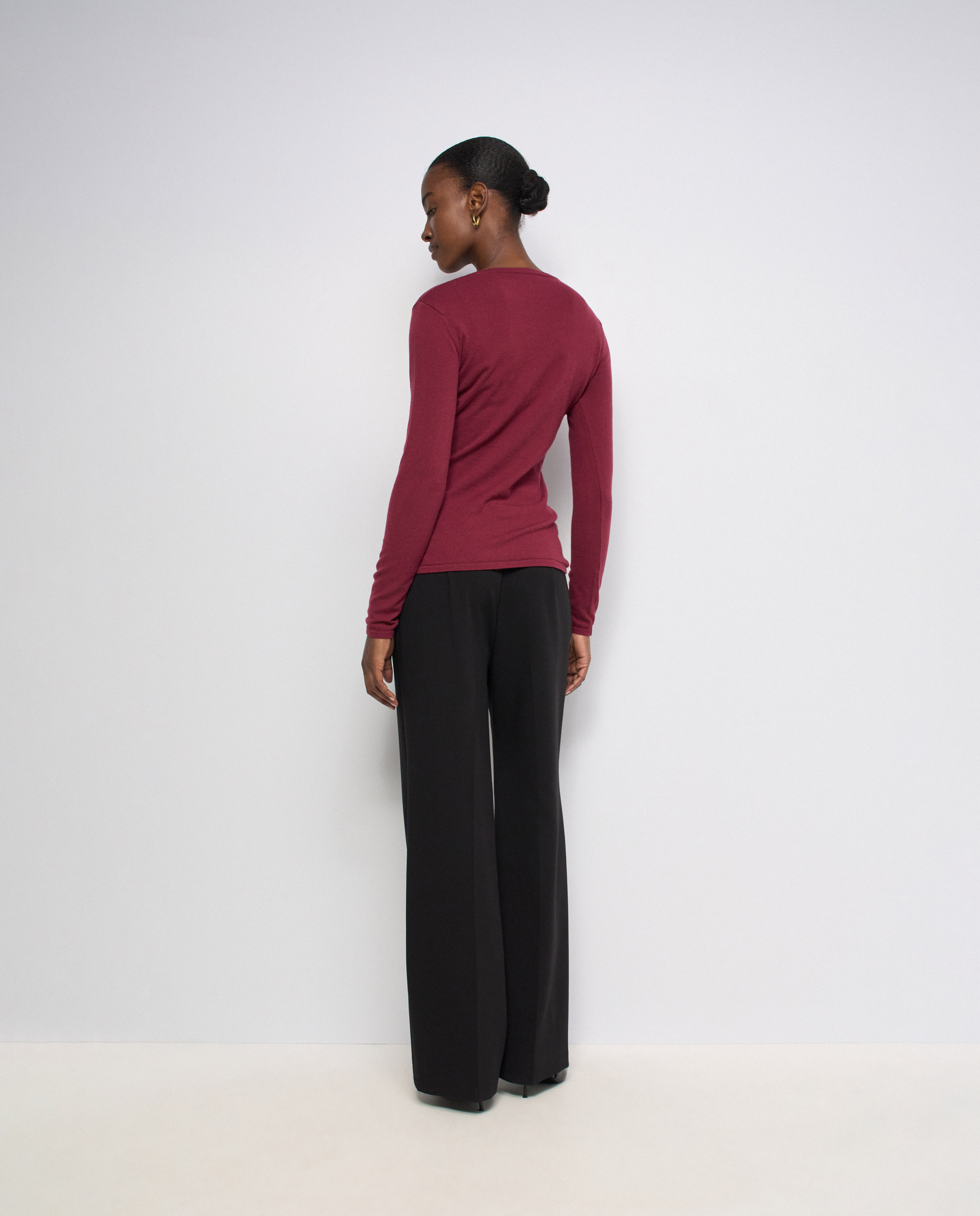 Jersey con fruncido en el pecho de mujer - Salsa Jeans - Rojo Rojo-3