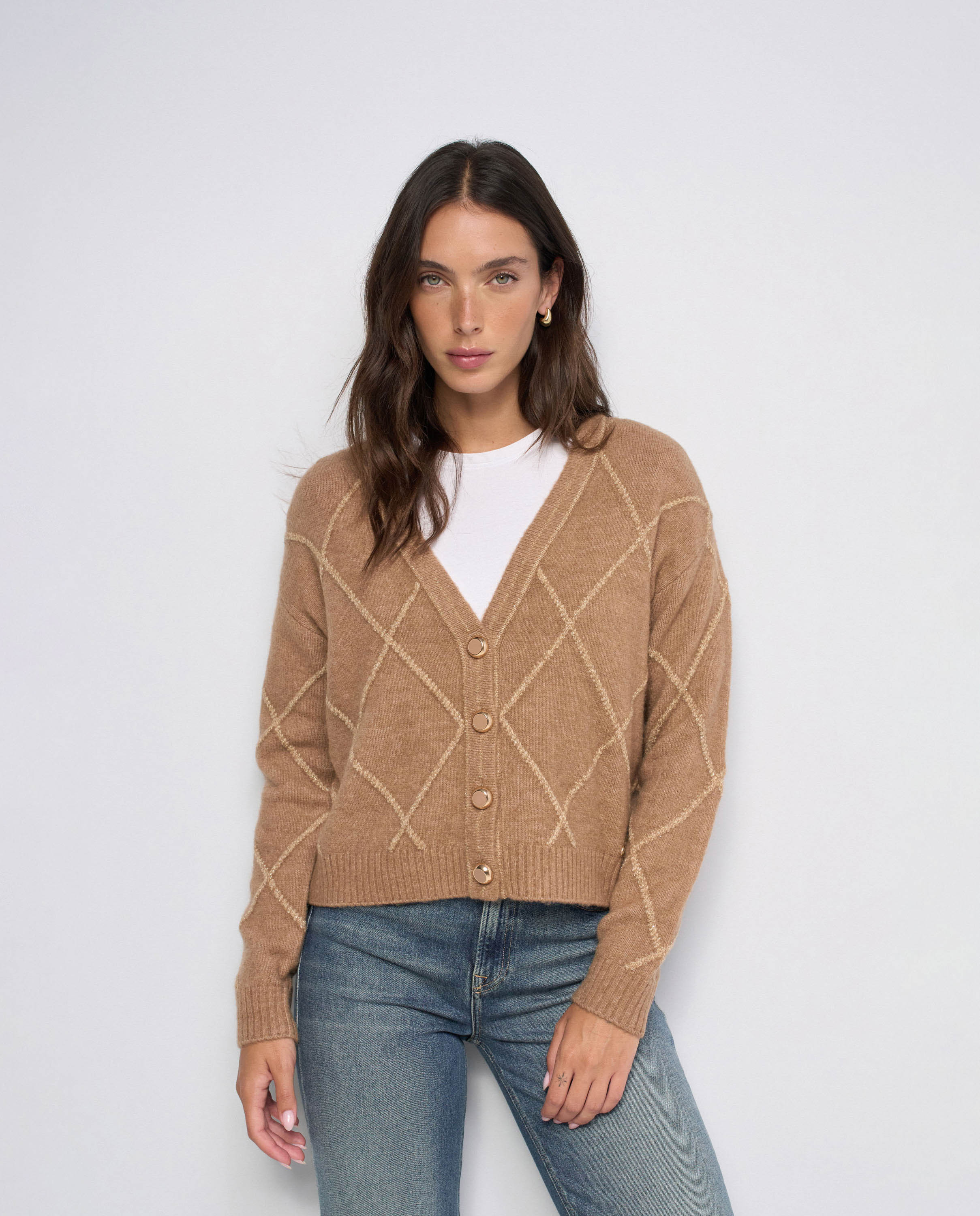Cardigan con lúrex de mujer - Salsa Jeans - Marrón Marrón-1