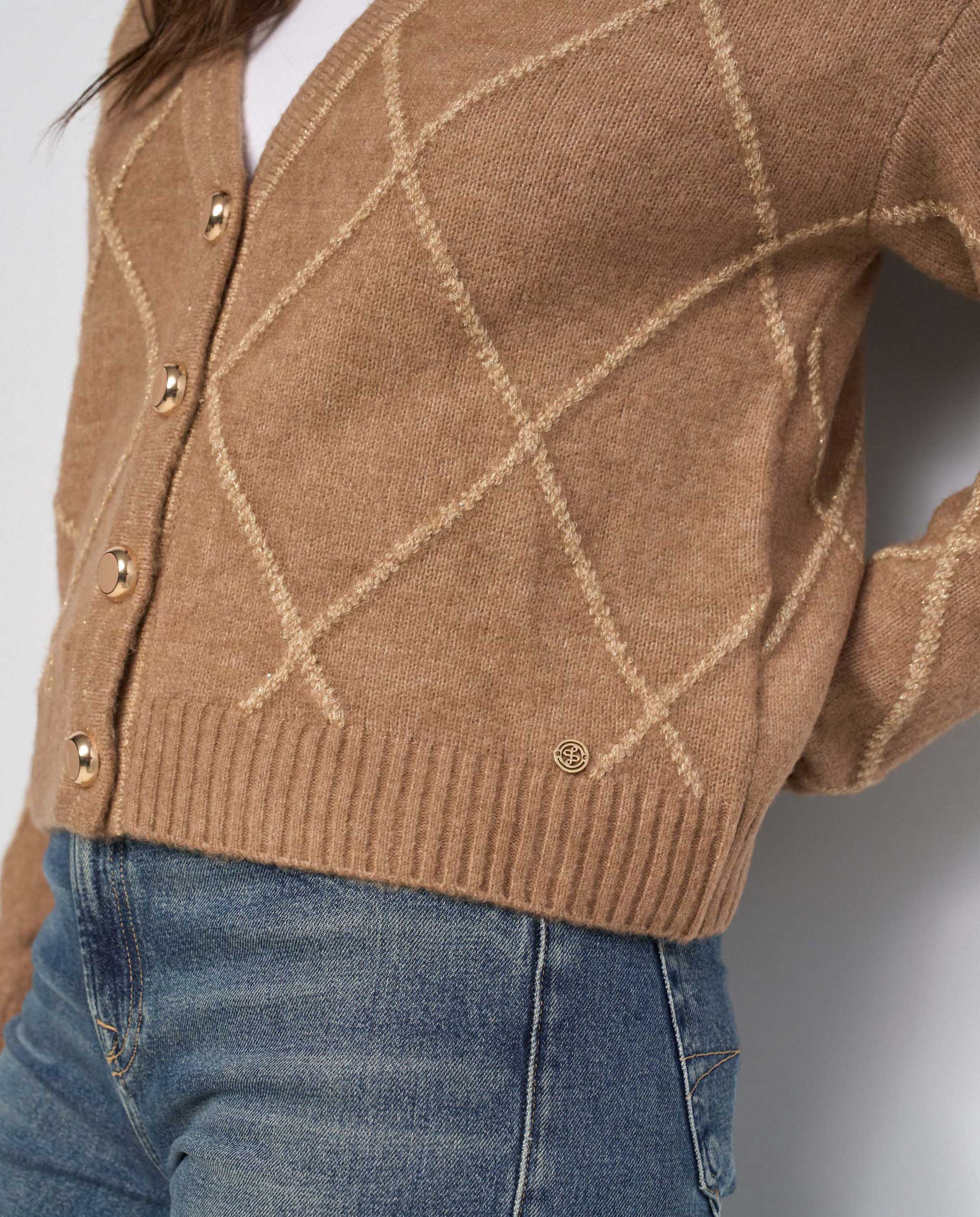 Cardigan con lúrex de mujer - Salsa Jeans - Marrón Marrón-4