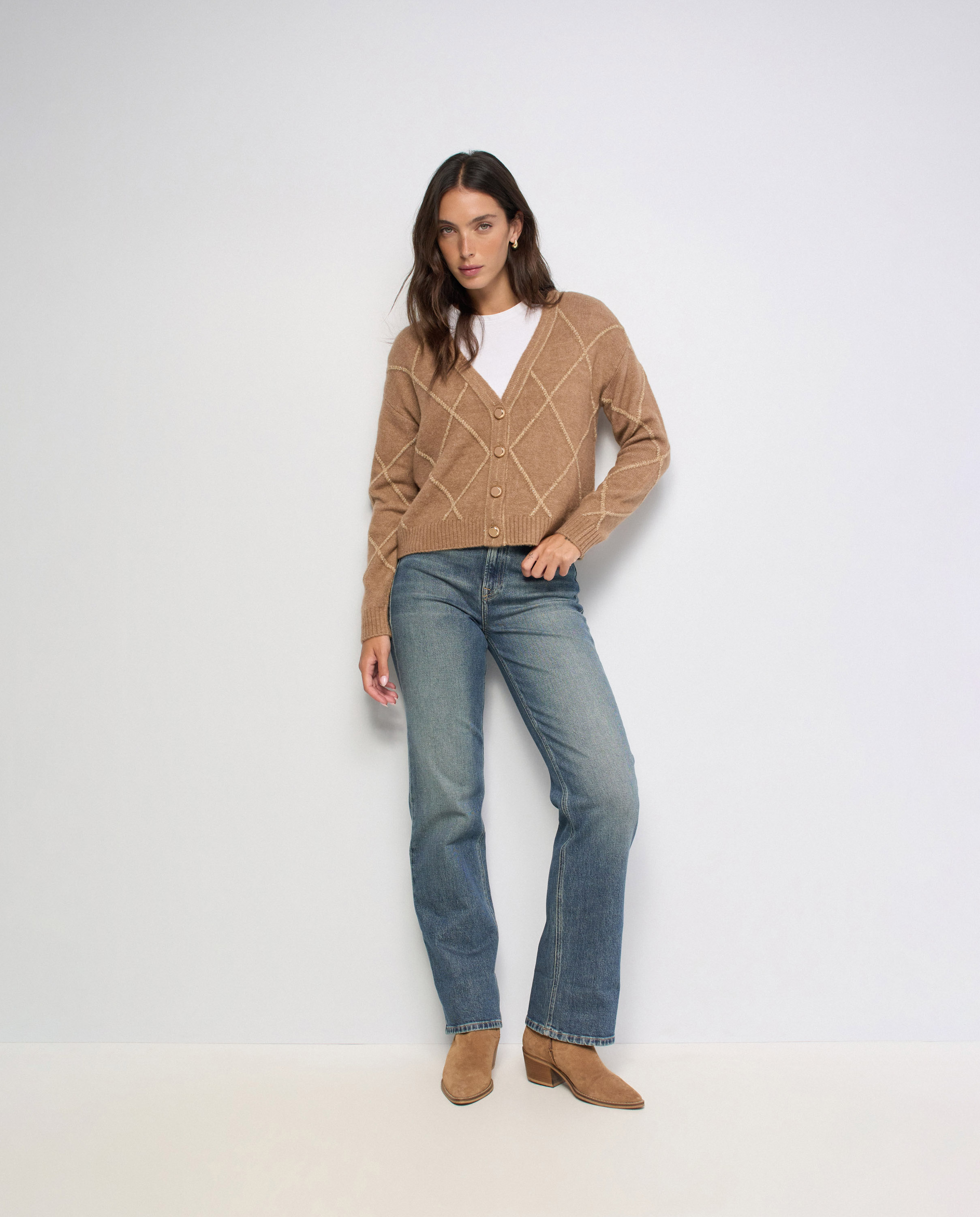 Cardigan con lúrex de mujer - Salsa Jeans - Marrón Marrón-5