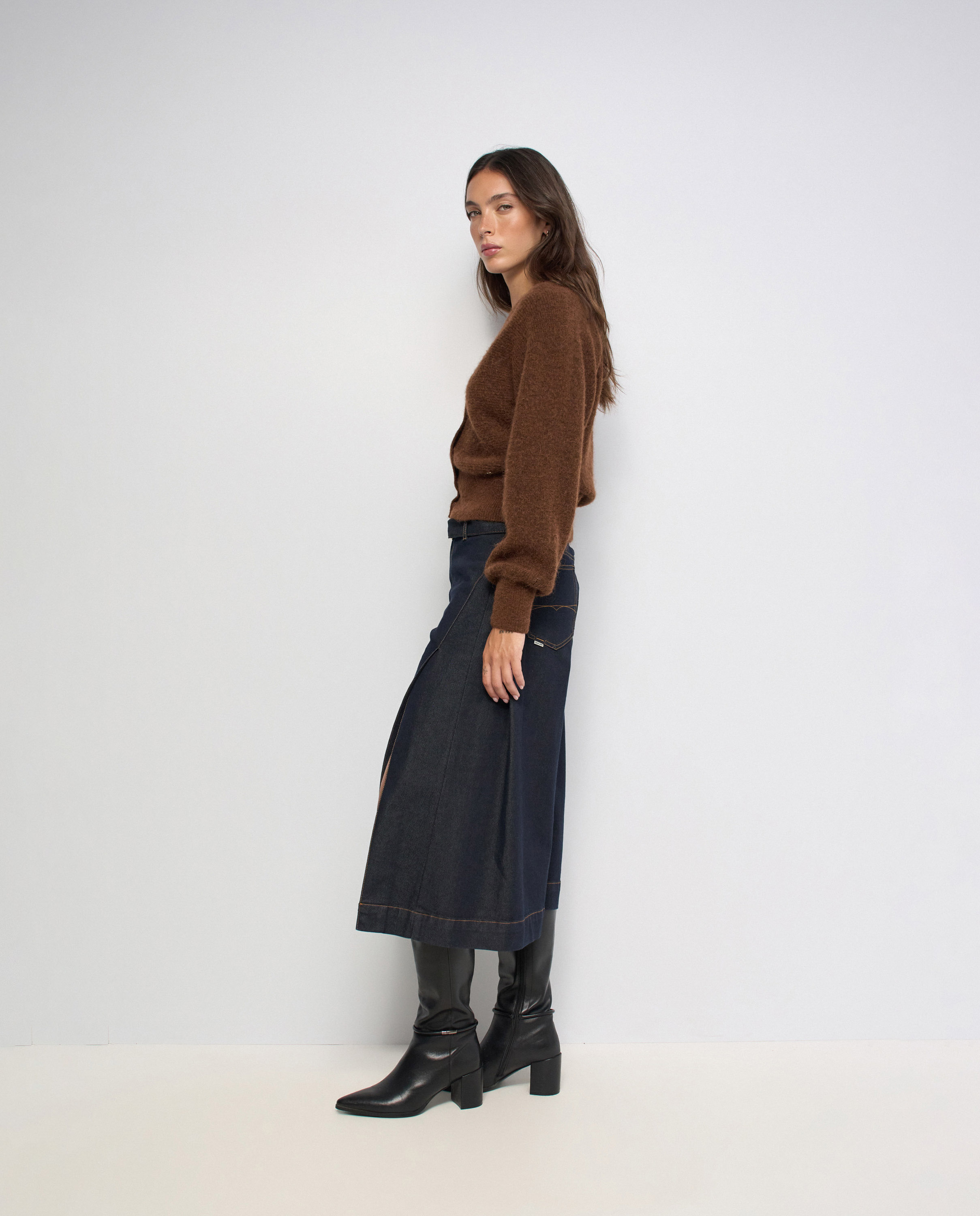 Cardigan con lana de mujer - Salsa Jeans - Marrón Marrón-2