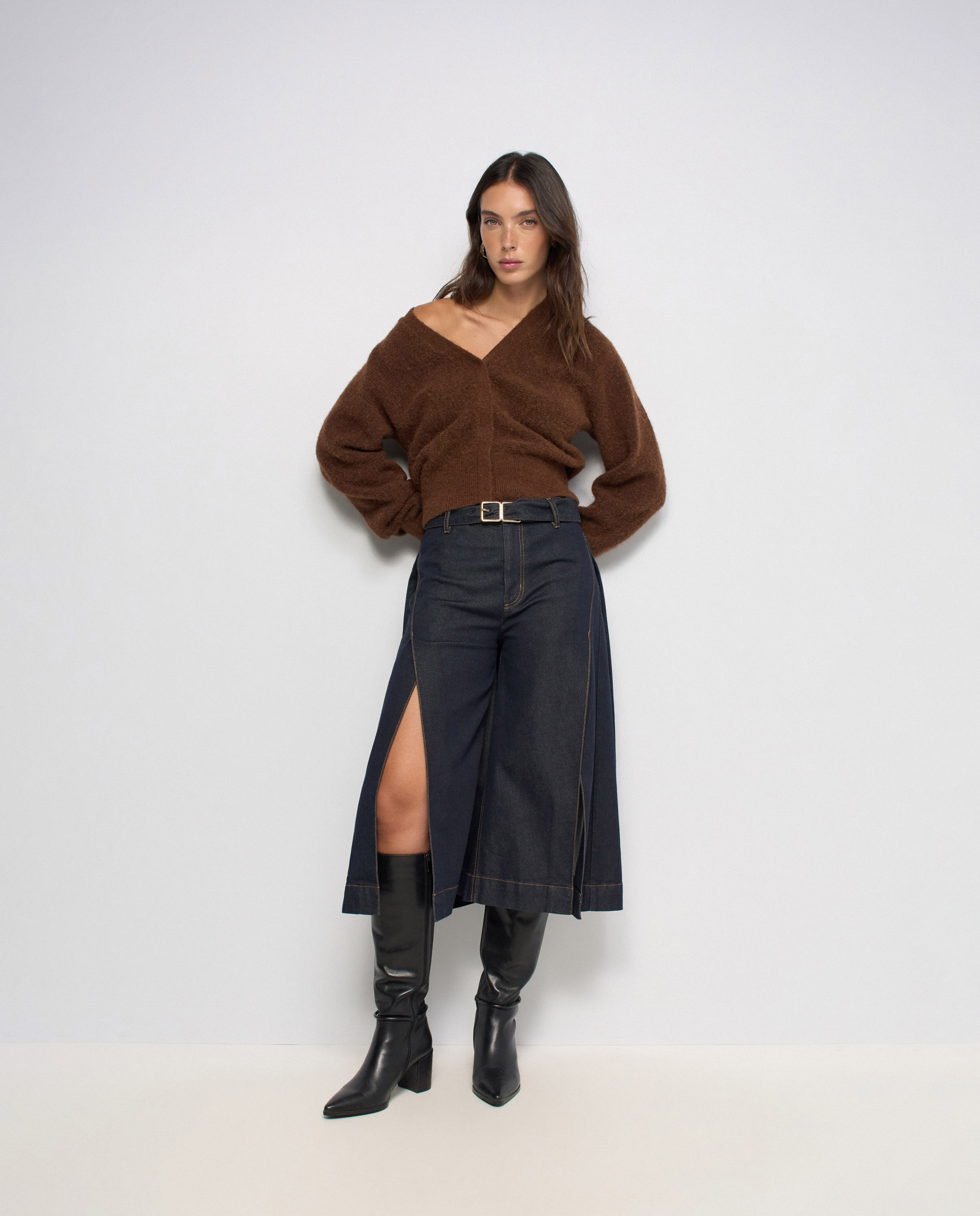 Cardigan con lana de mujer - Salsa Jeans - Marrón Marrón-5
