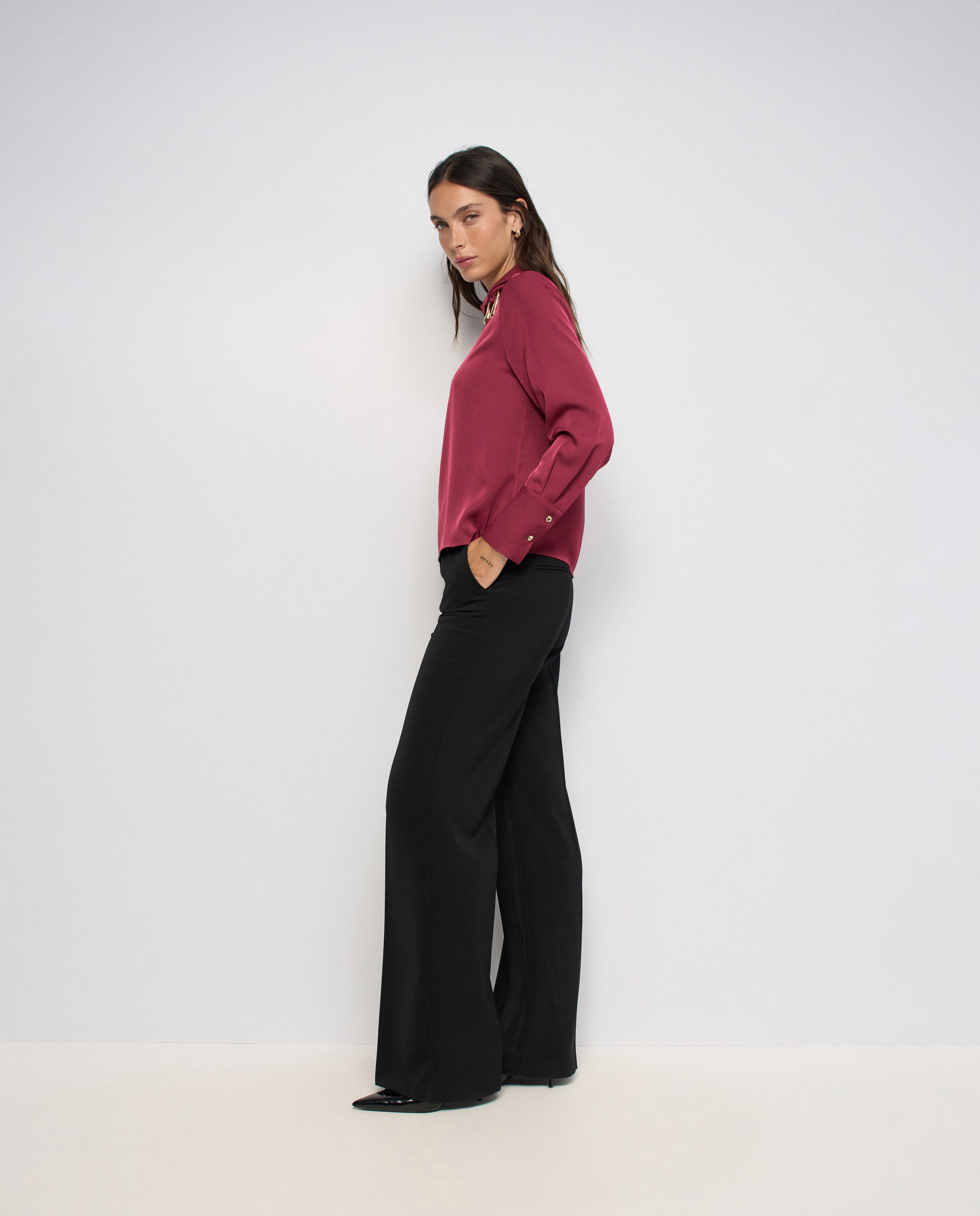 Blusa con aplicación metálica de mujer - Salsa Jeans - Rojo Rojo-2
