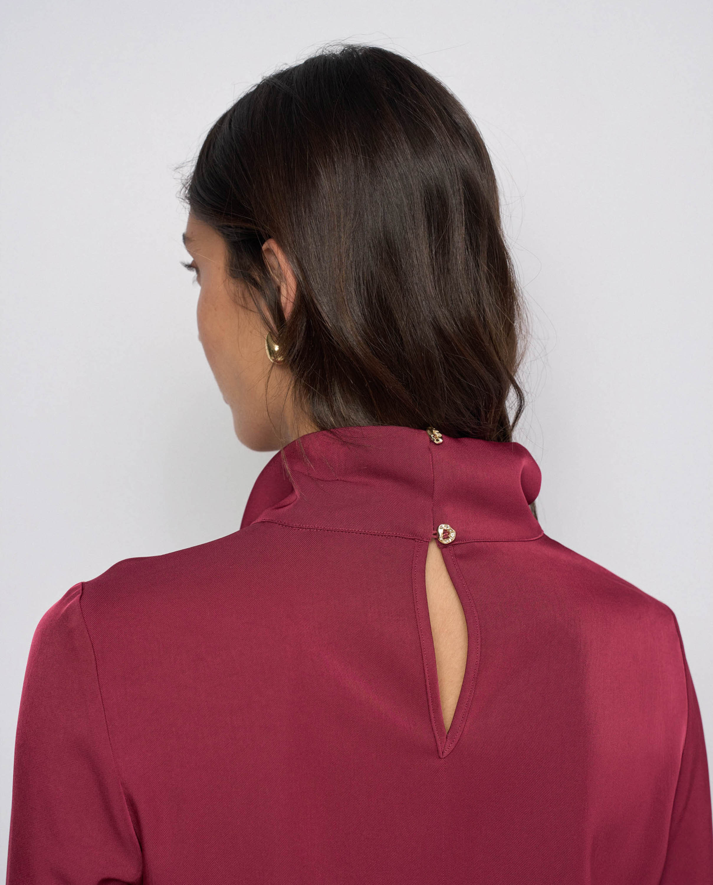 Blusa con aplicación metálica de mujer - Salsa Jeans - Rojo Rojo-4