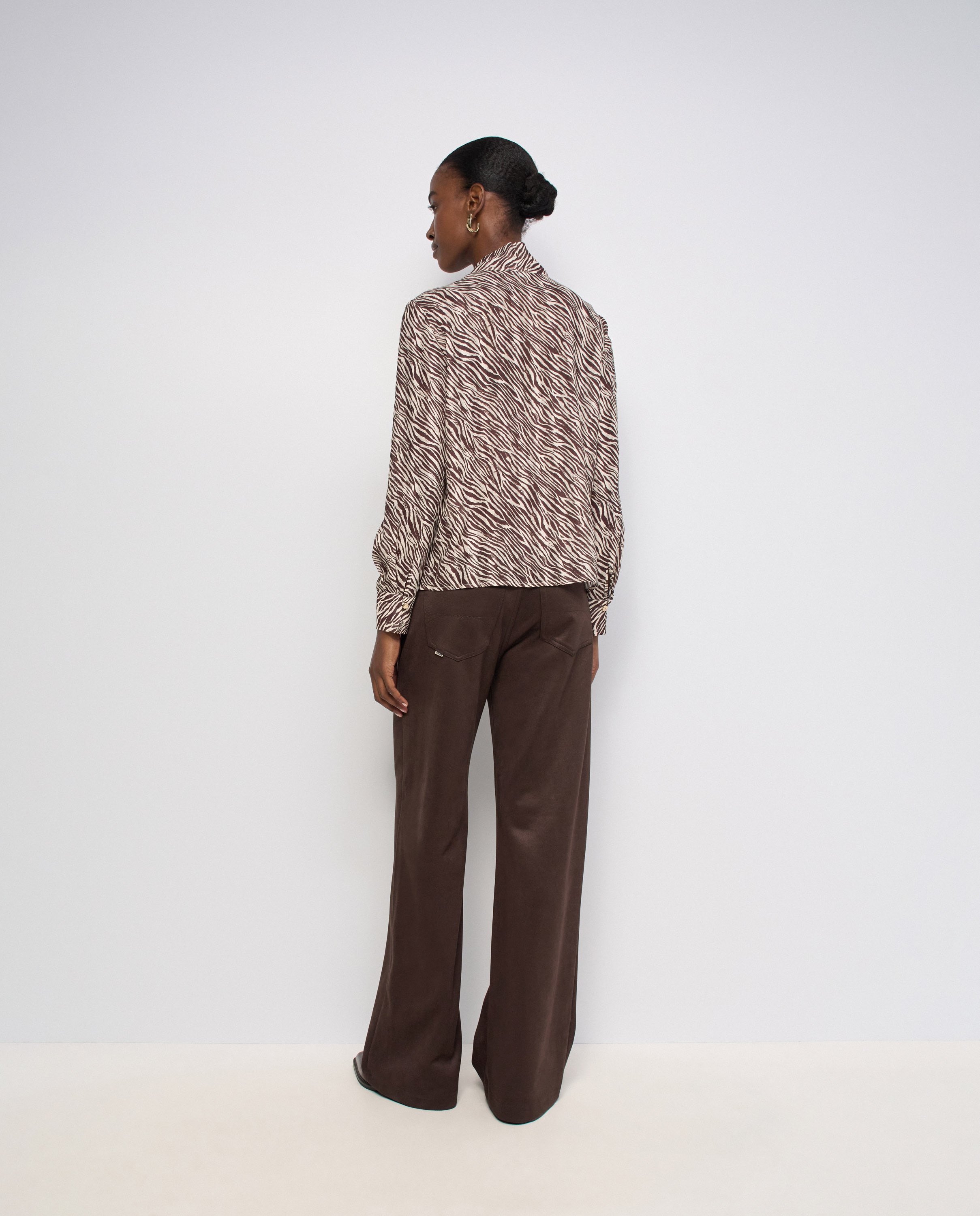 Camisa animal print con lazo de mujer - Salsa Jeans - Natural Natural-3